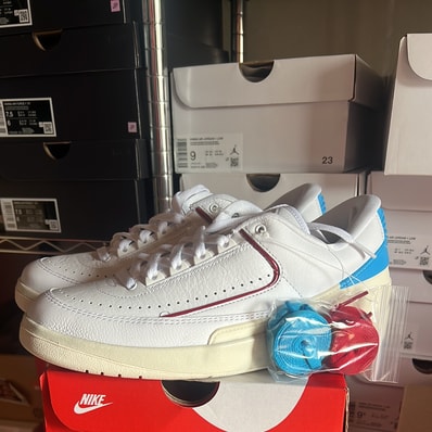 Nike Women's Air Jordan 2 Low "Gym Red and Dark Powder Blue"