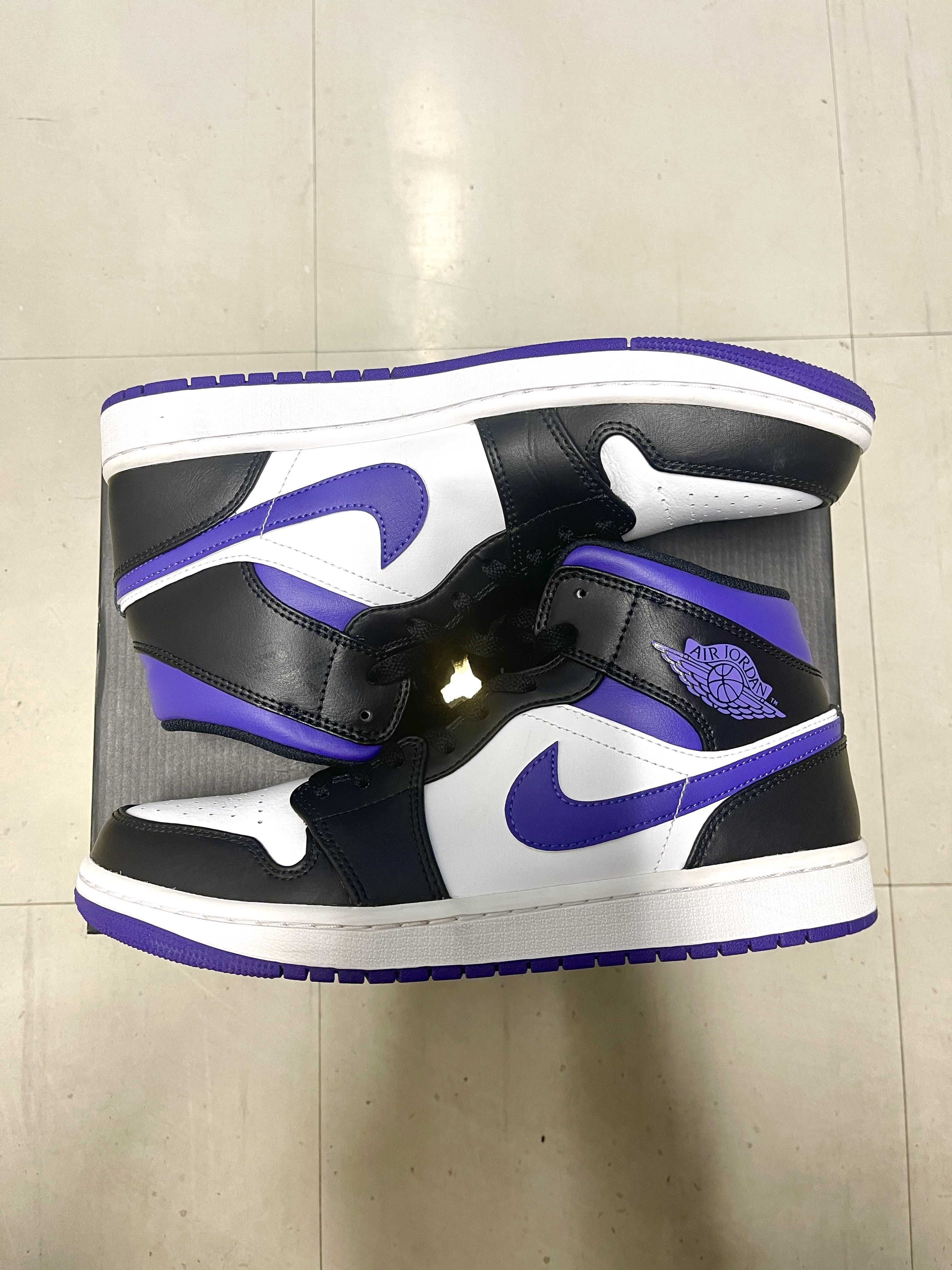 Nike Air Jordan 1 Mid "Black/Court Purple"