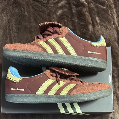 Wales Bonner × adidas Samba Nylon Low "Fox Brown/Sandy Beige/Lucky Blue"