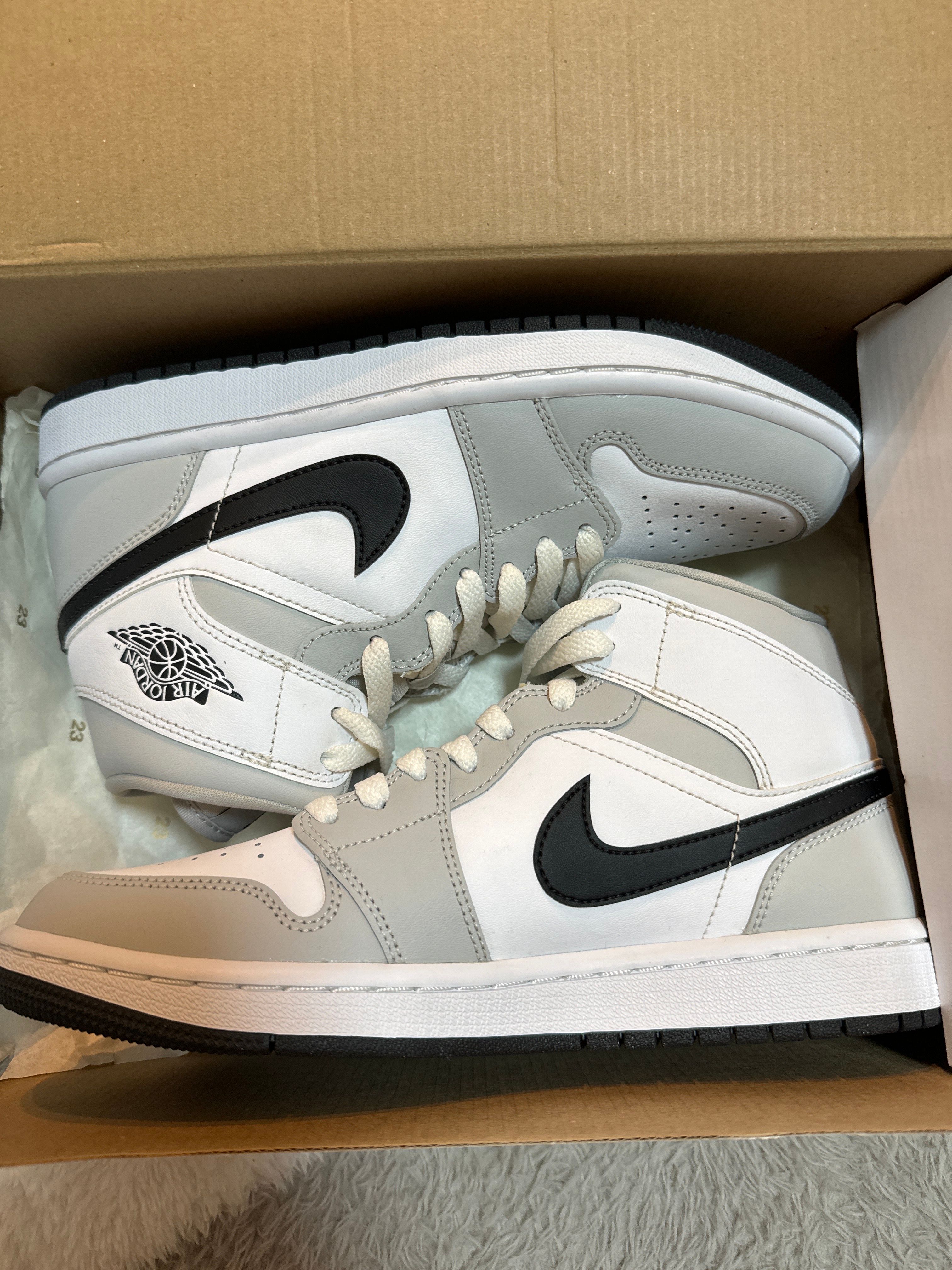 Nike Women's Air Jordan 1 Mid "Grey Fog/White/Black"