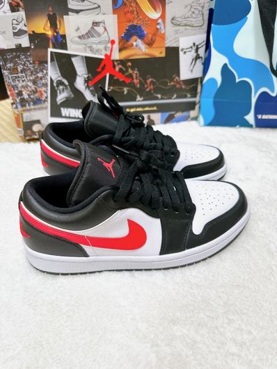 NIKE Women's AIR JORDAN 1 LOW "BLACK/SIREN RED/WHITE"