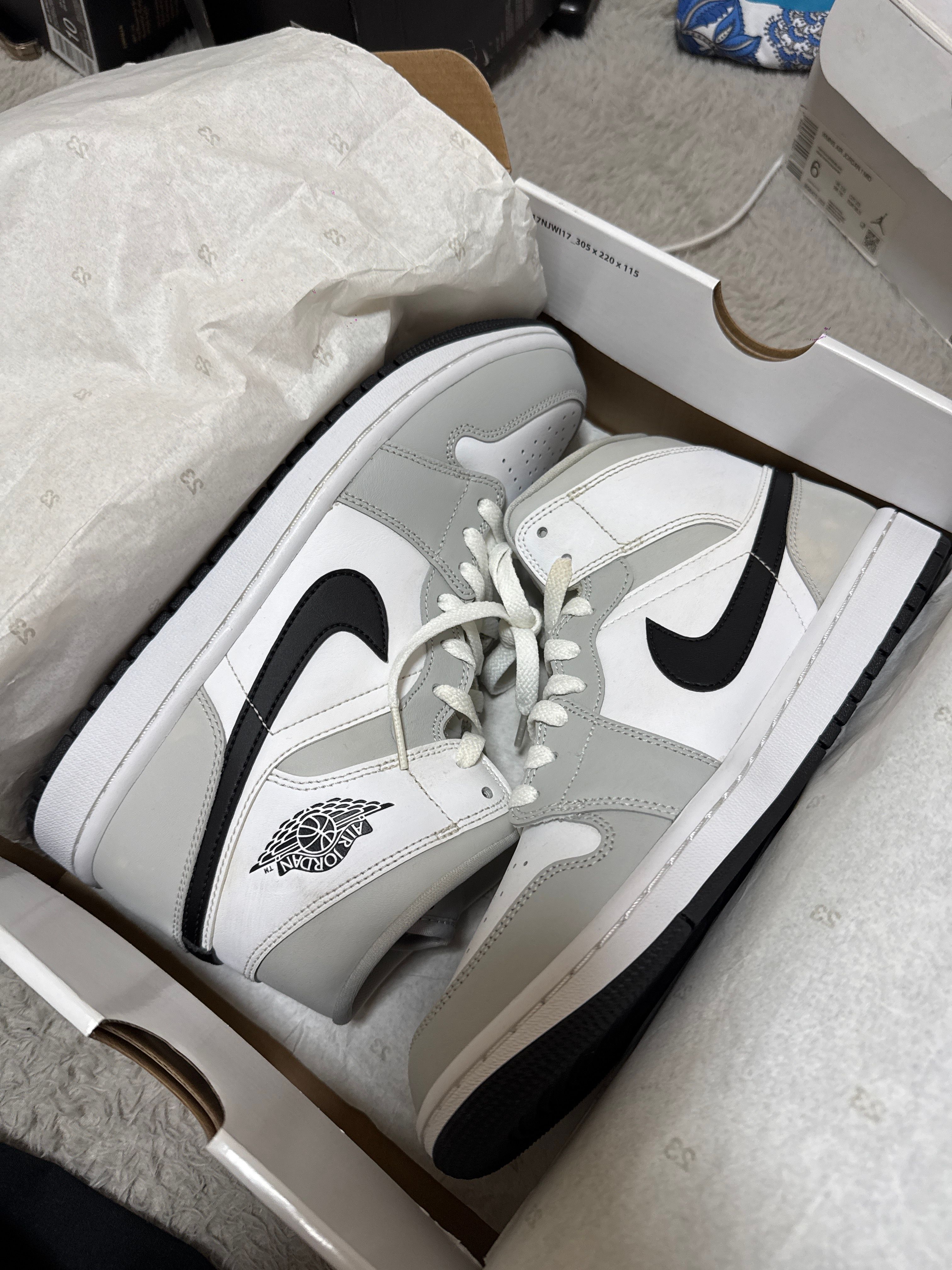 Nike Women's Air Jordan 1 Mid "Grey Fog/White/Black"