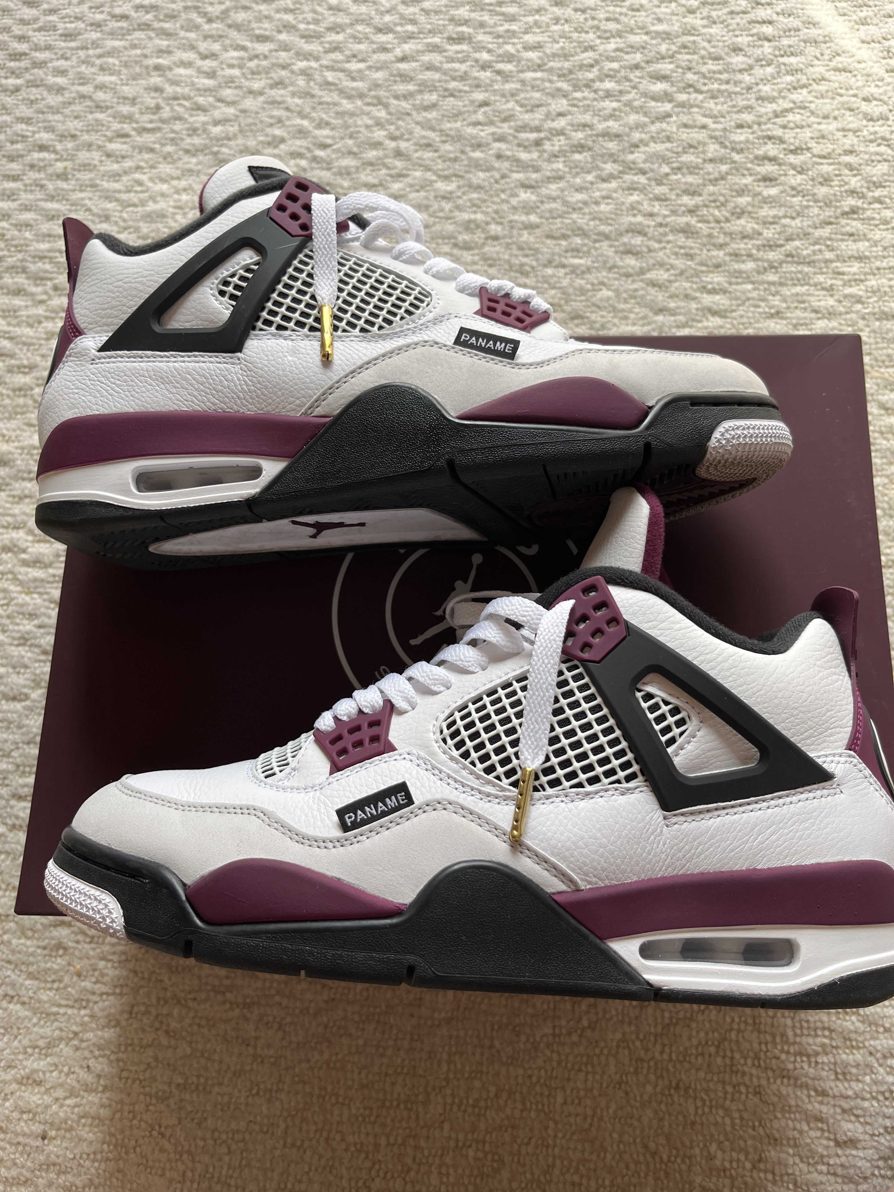 Paris Saint Germain ×Nike Air Jordan 4 Retro "White/Bordeaux/Neutral Gray"