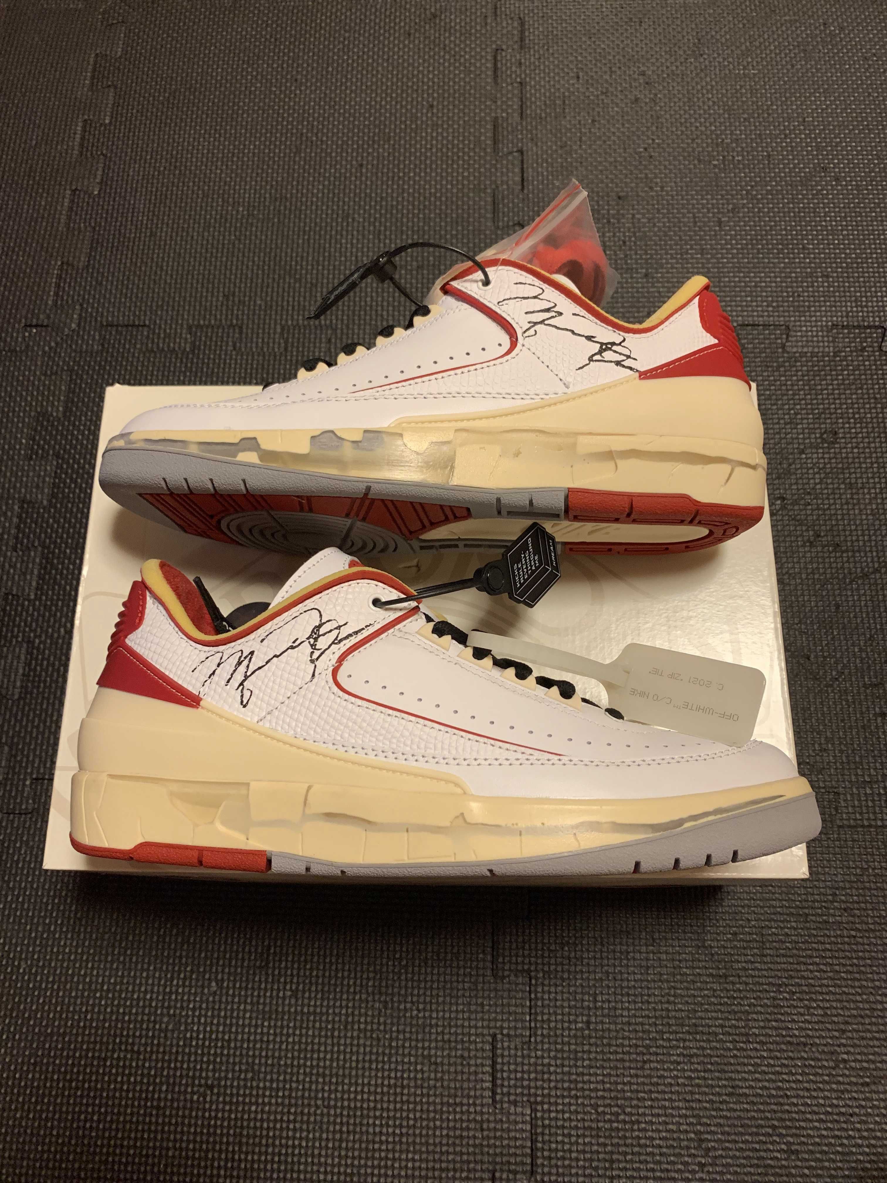 Off-White × Nike Air Jordan 2 Low "White and Varsity Red"