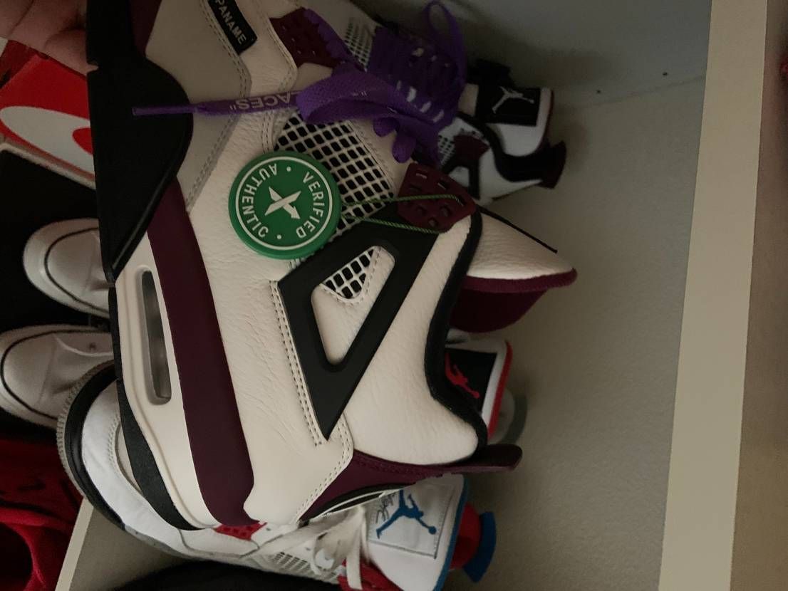 Paris Saint Germain ×Nike Air Jordan 4 Retro "White/Bordeaux/Neutral Gray"