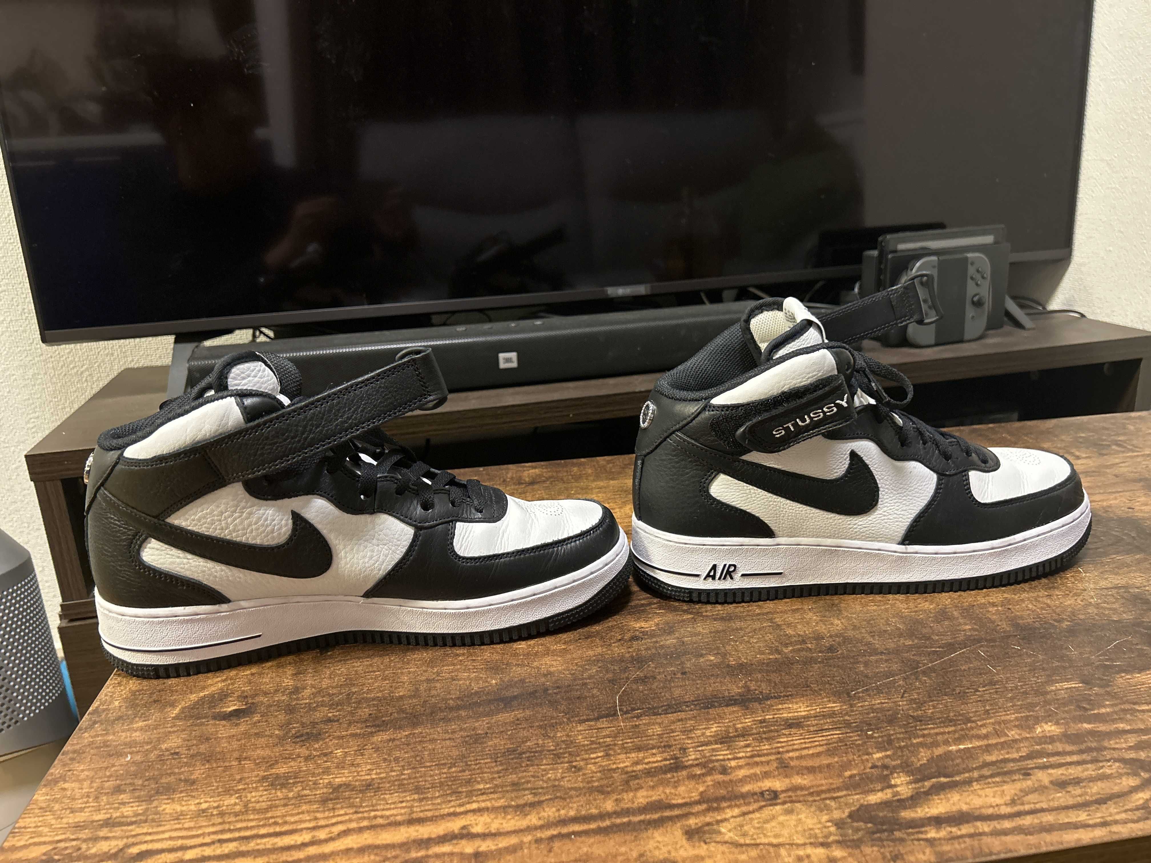 Stussy × Nike Air Force 1 Mid "Black and Light Bone"