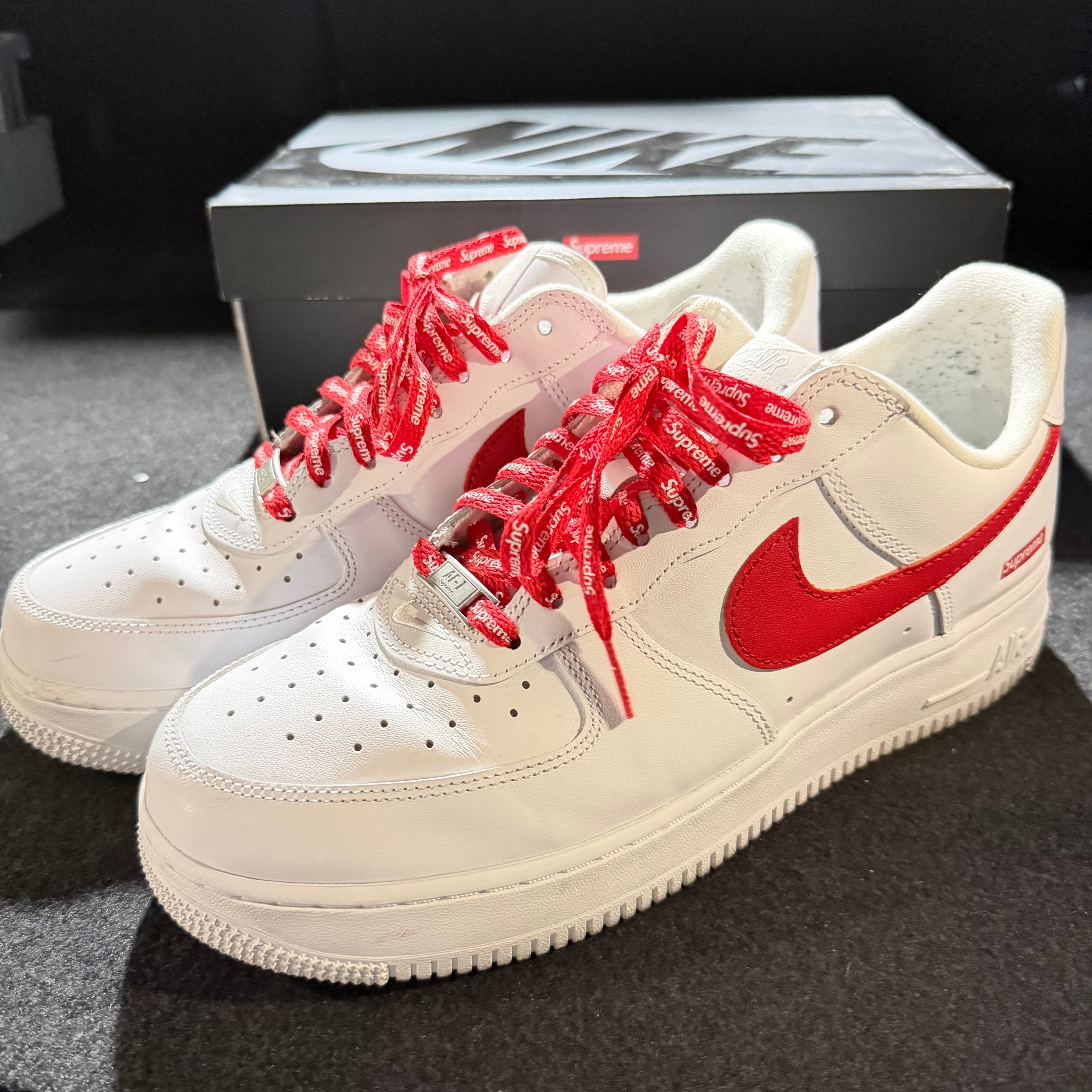 Supreme × Nike Air Force 1 Low China Exclusive "White/Speed Red"