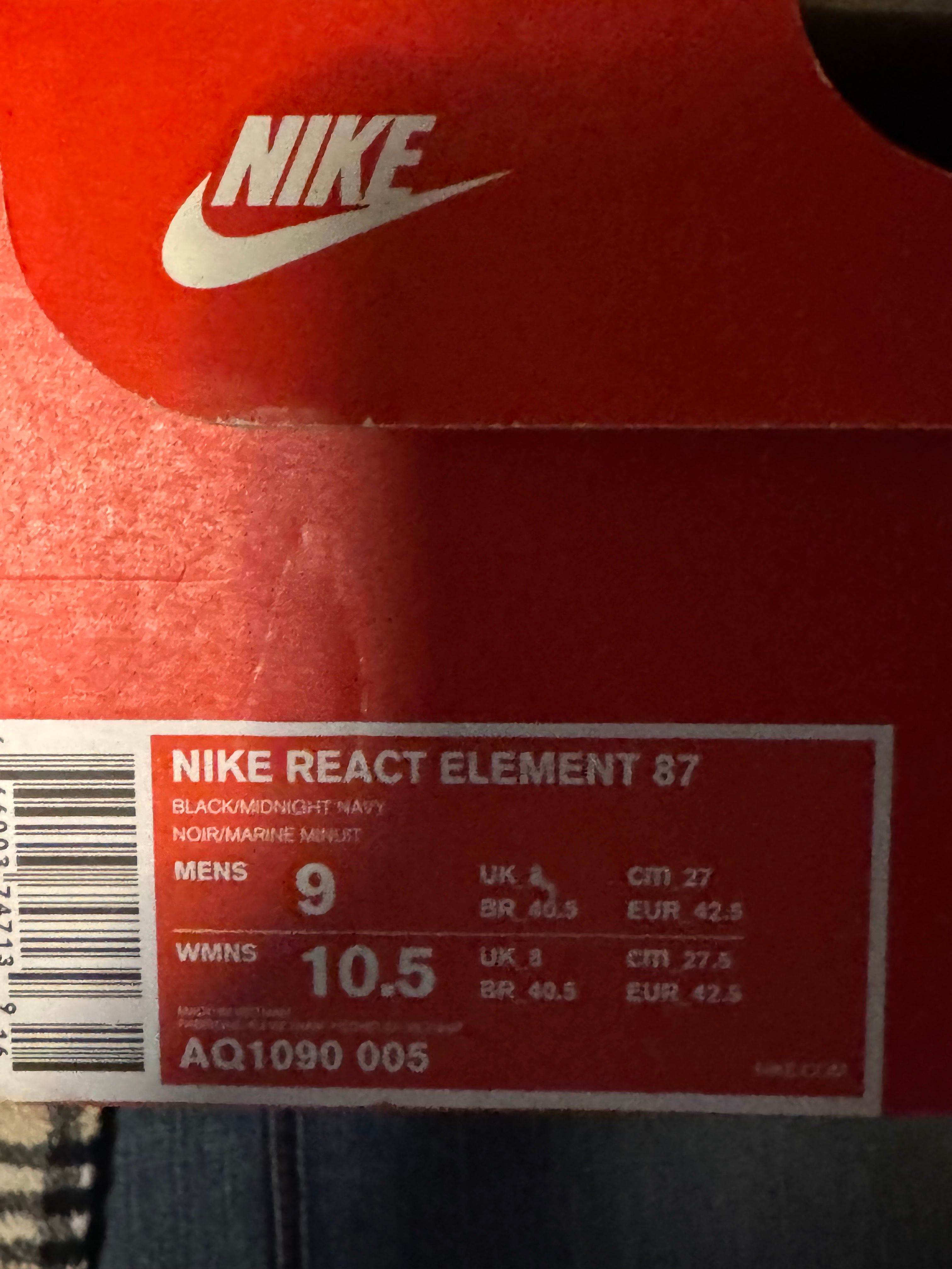 ナイキ リアクト エレメント87 "ブラックネイビー ネプチューングリーン"