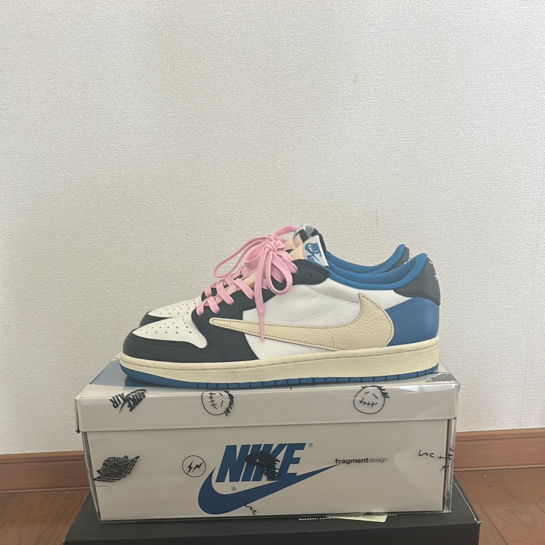 Travis Scott × fragment design × Nike Air Jordan 1 Low OG SP "Military Blue"