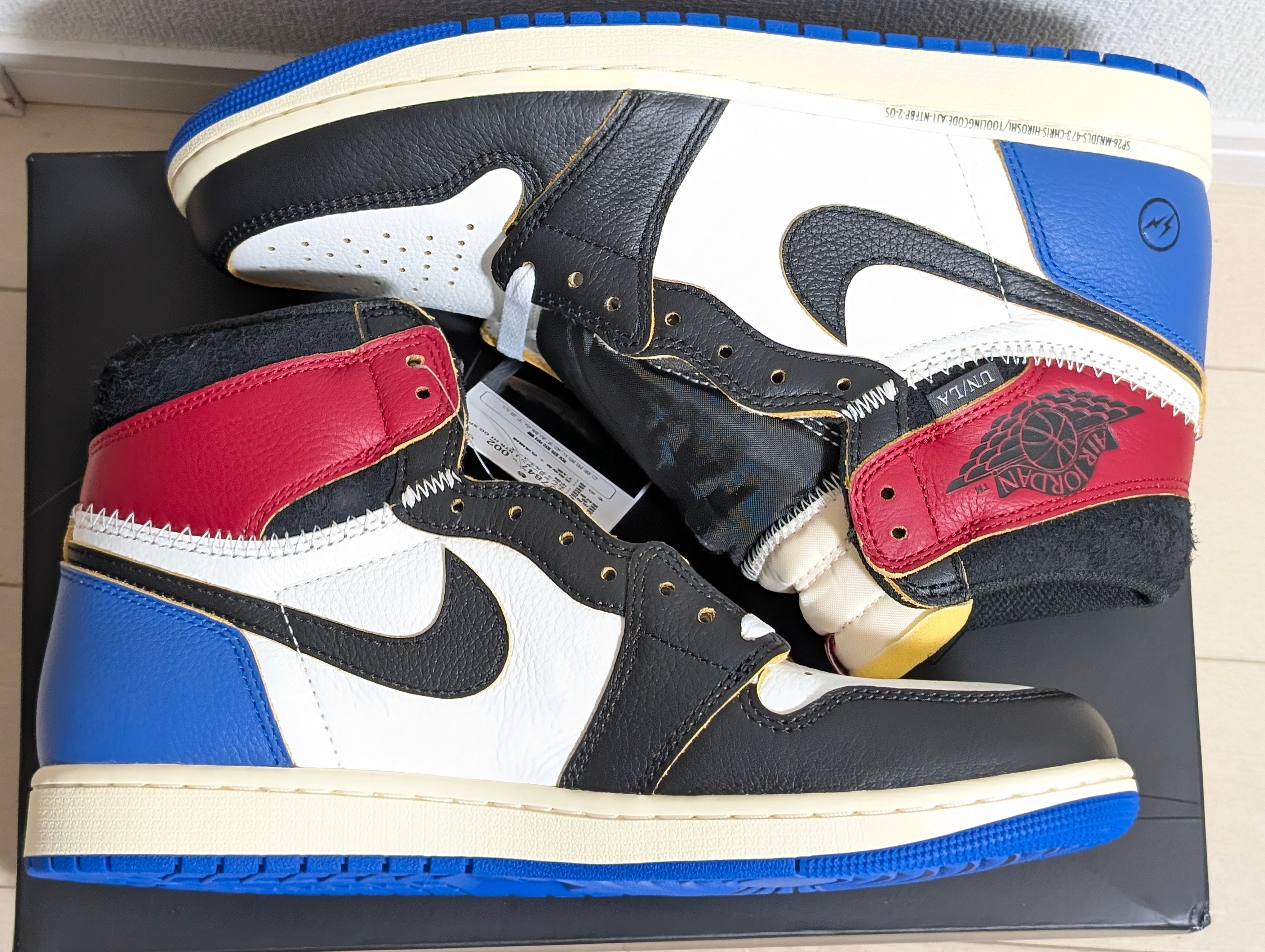 fragment design × UNION × Nike Air Jordan 1 High OG "Black/Varsity Red"