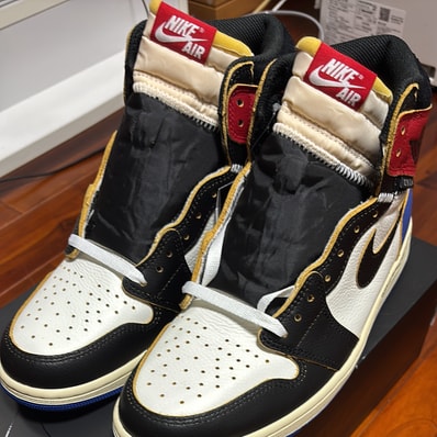 fragment design × UNION × Nike Air Jordan 1 High OG "Black/Varsity Red"