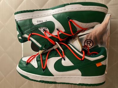 Off-White × Nike Dunk Low "White/Pine Green"