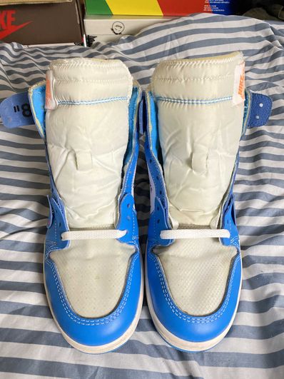 Off-White × Nike Air Jordan 1 High UNC "White/Dark Powder Blue"