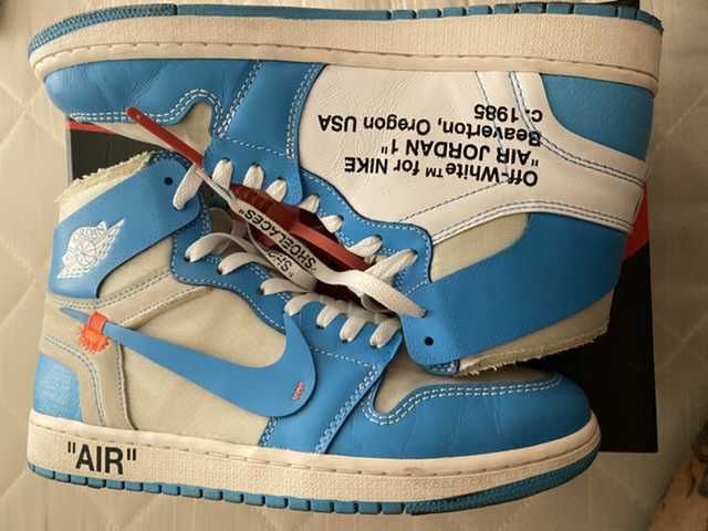Off-White × Nike Air Jordan 1 High UNC "White/Dark Powder Blue"
