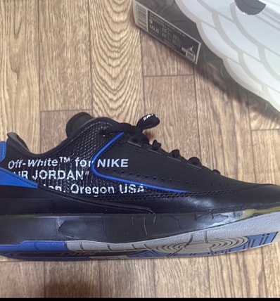 Off-White × Nike Air Jordan 2 Low "Black and Varsity Royal"