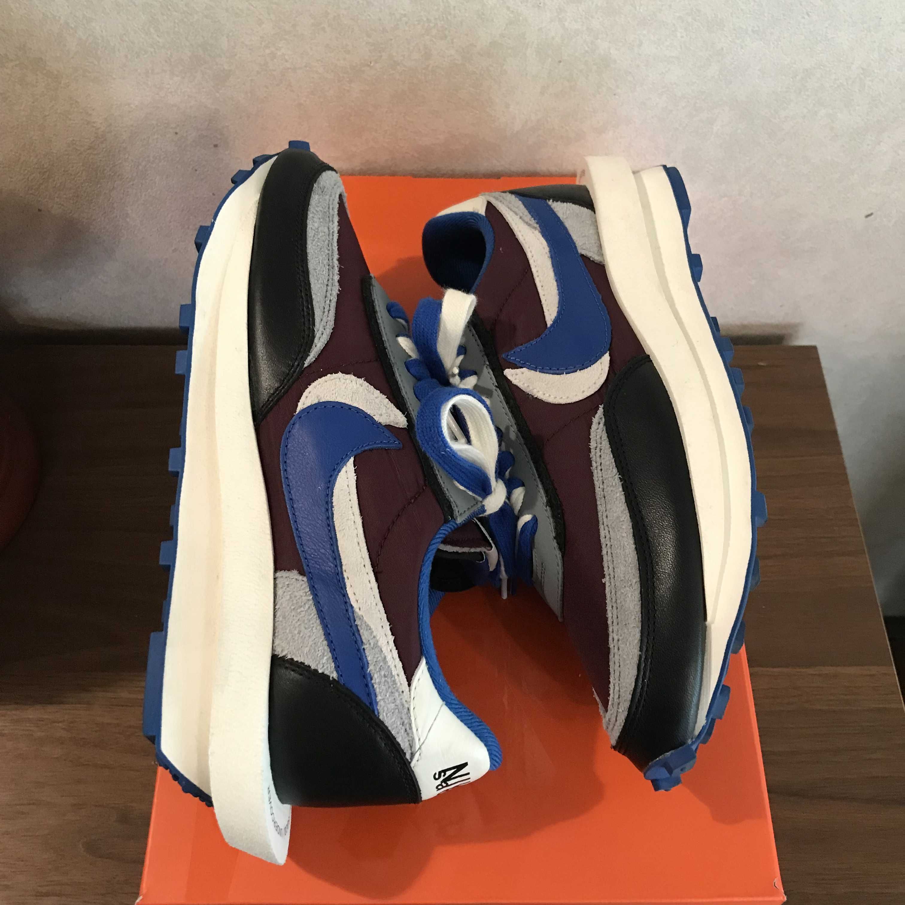 UNDERCOVER × sacai × Nike LD Waffle "Night Maroon/Pale Ivory-Ground Grey-Team Royal"