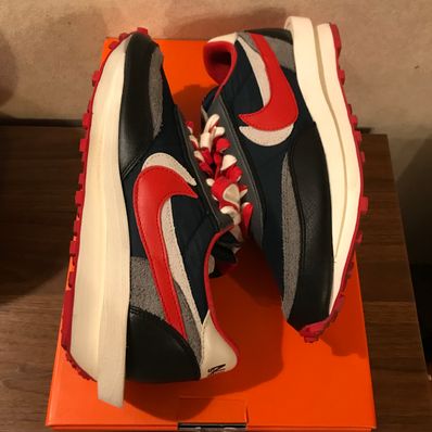 UNDERCOVER × sacai × Nike LD Waffle "Midnight Spruce/Pale Ivory-Dark Grey-University Red"