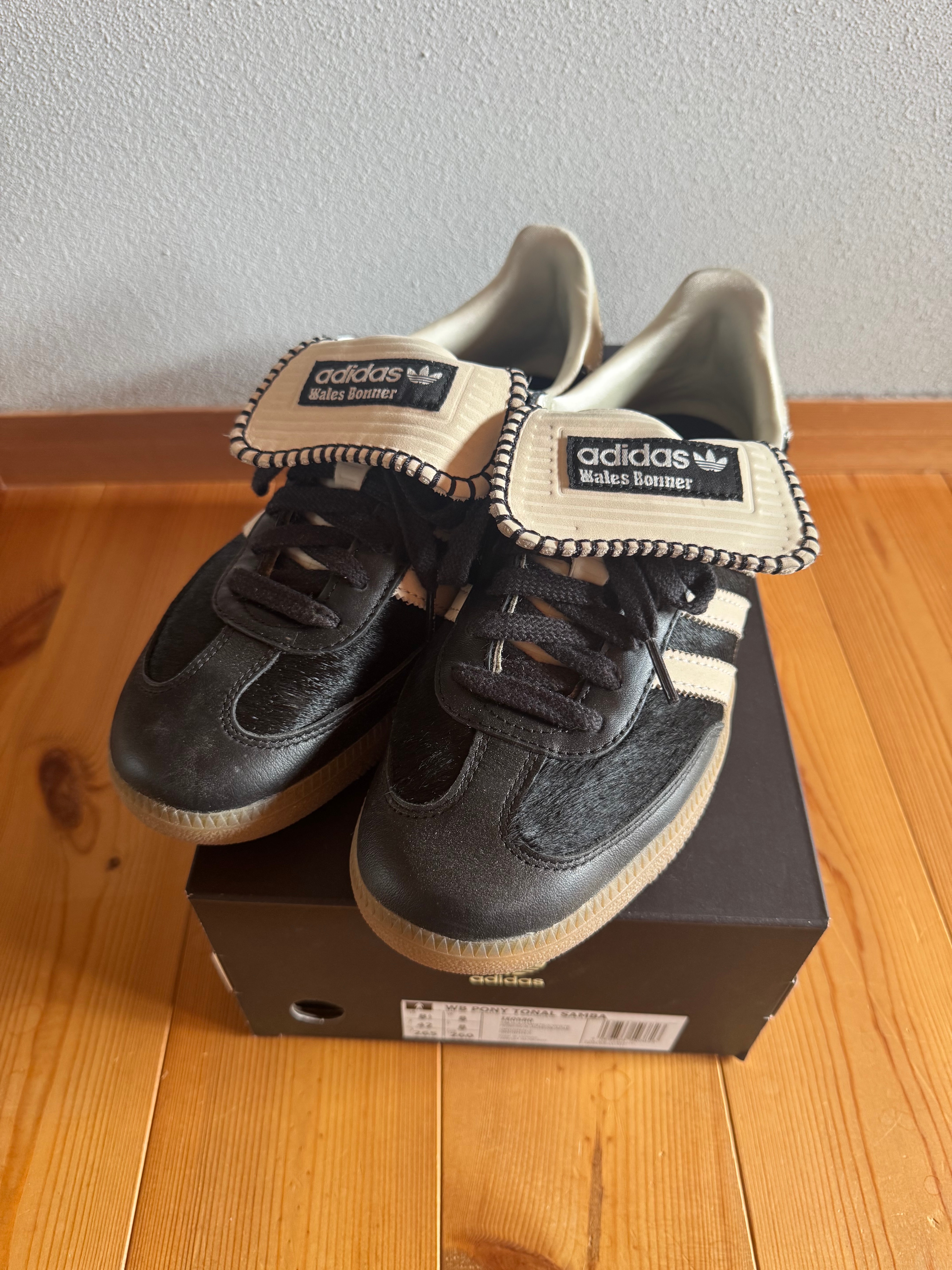Wales Bonner × adidas Samba Pony Tonal Low "Core Black/Cream White"