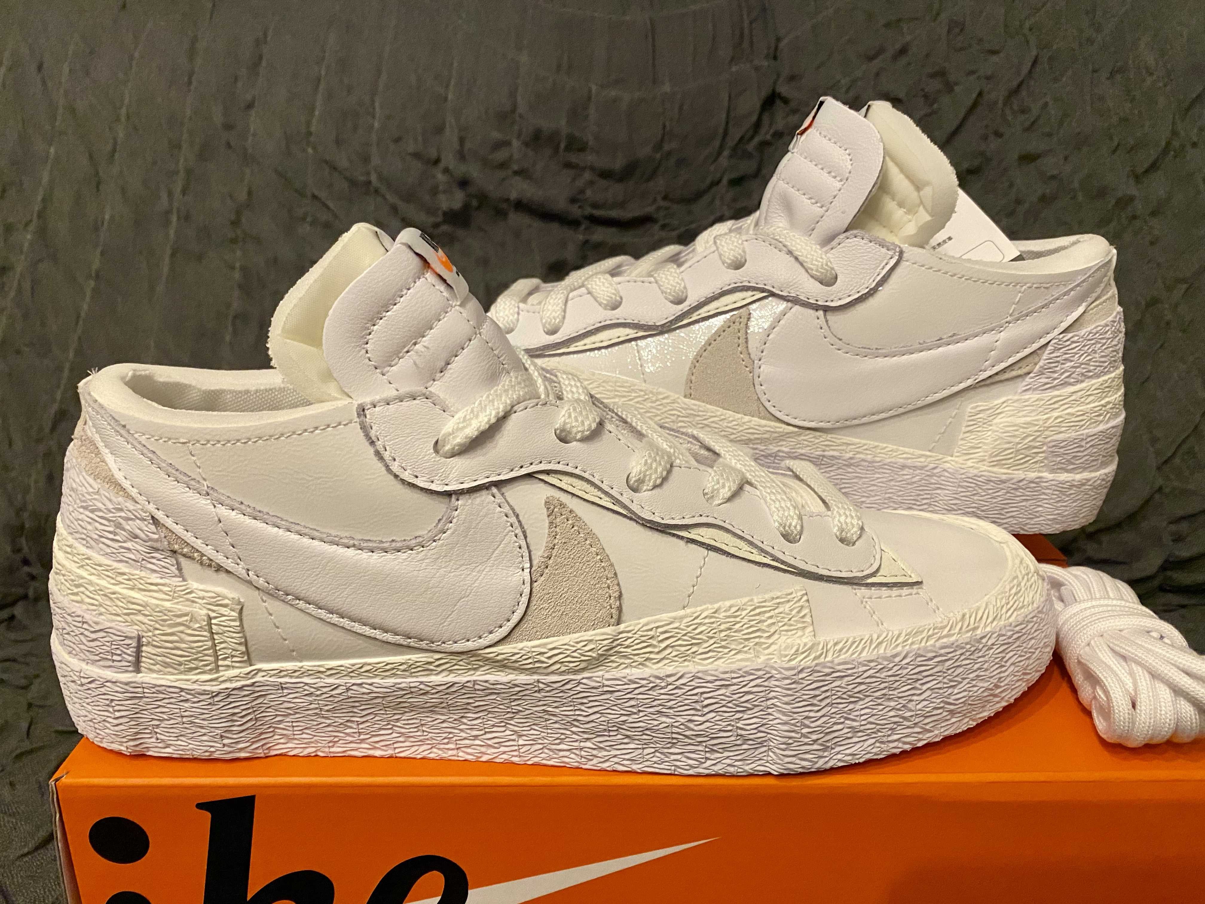 sacai × Nike Blazer Low "White Patent Leather"