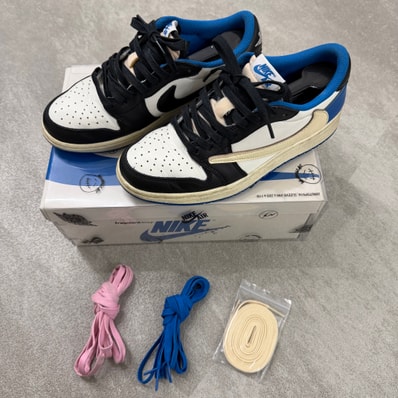 Travis Scott × fragment design × Nike Air Jordan 1 Low OG SP "Military Blue"