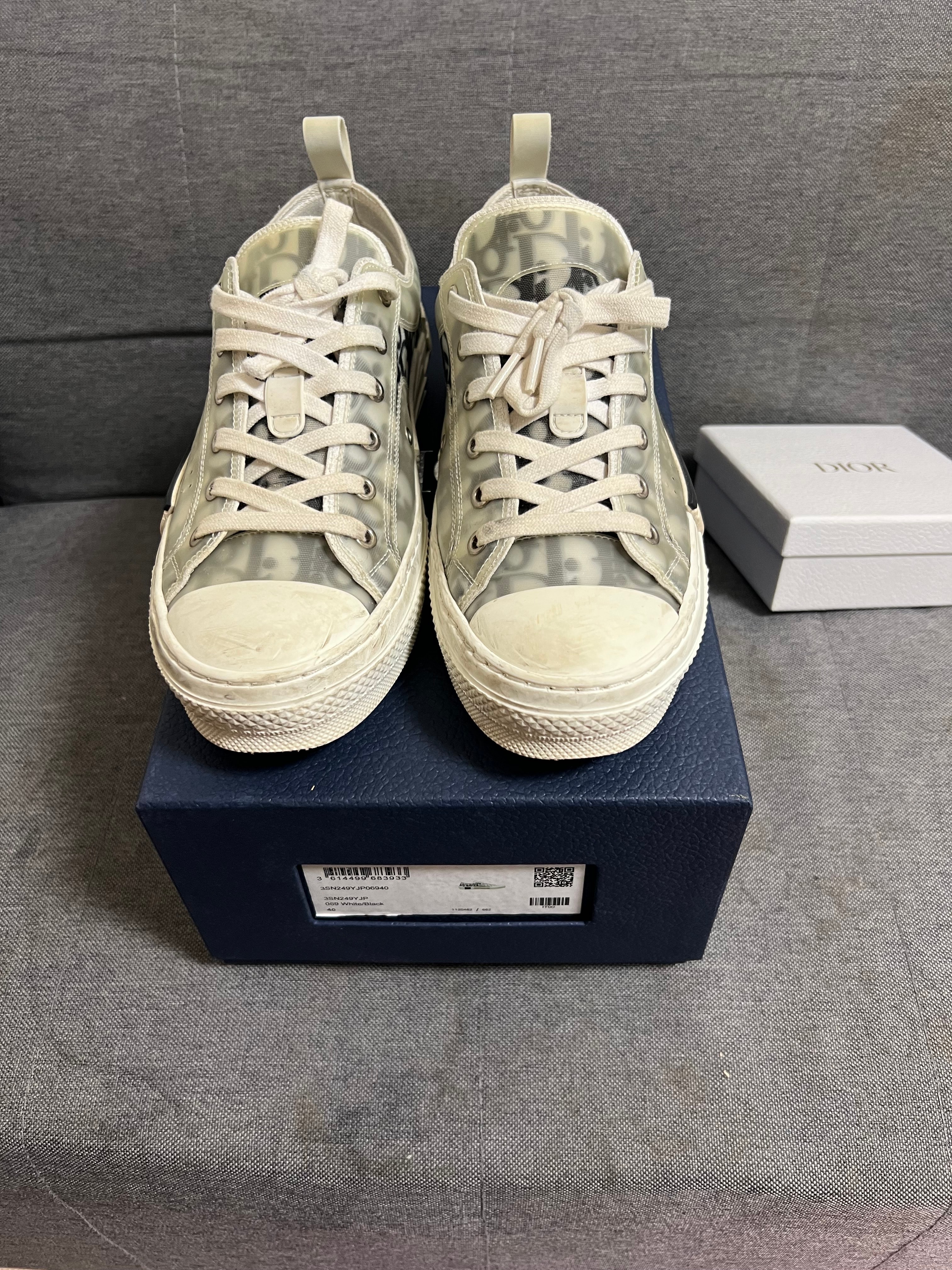 ディオール B23 ロー トップ スニーカー ディオール オブリーク キャンバス "ホワイト"