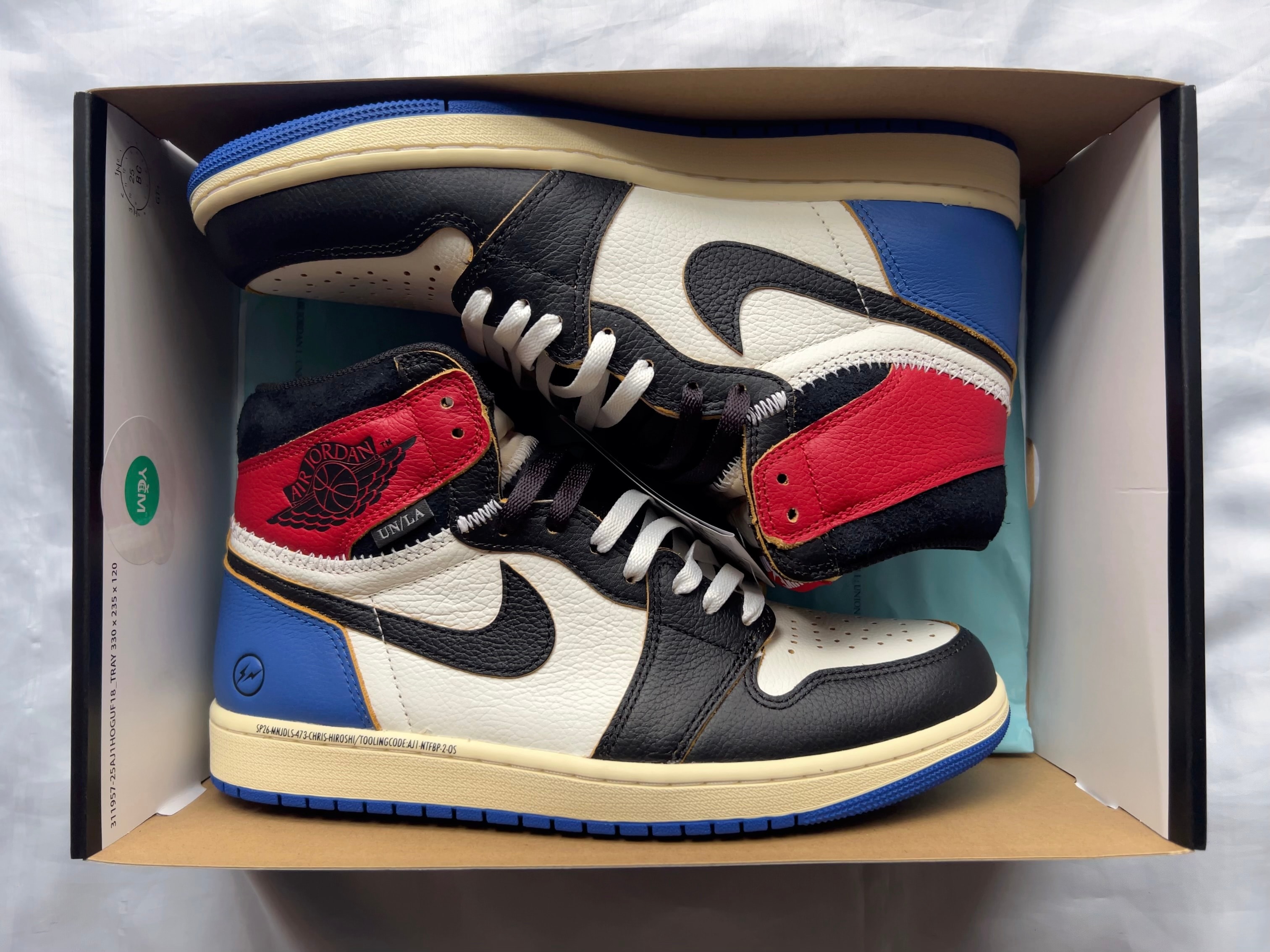 fragment design × UNION × Nike Air Jordan 1 High OG "Black/Varsity Red"