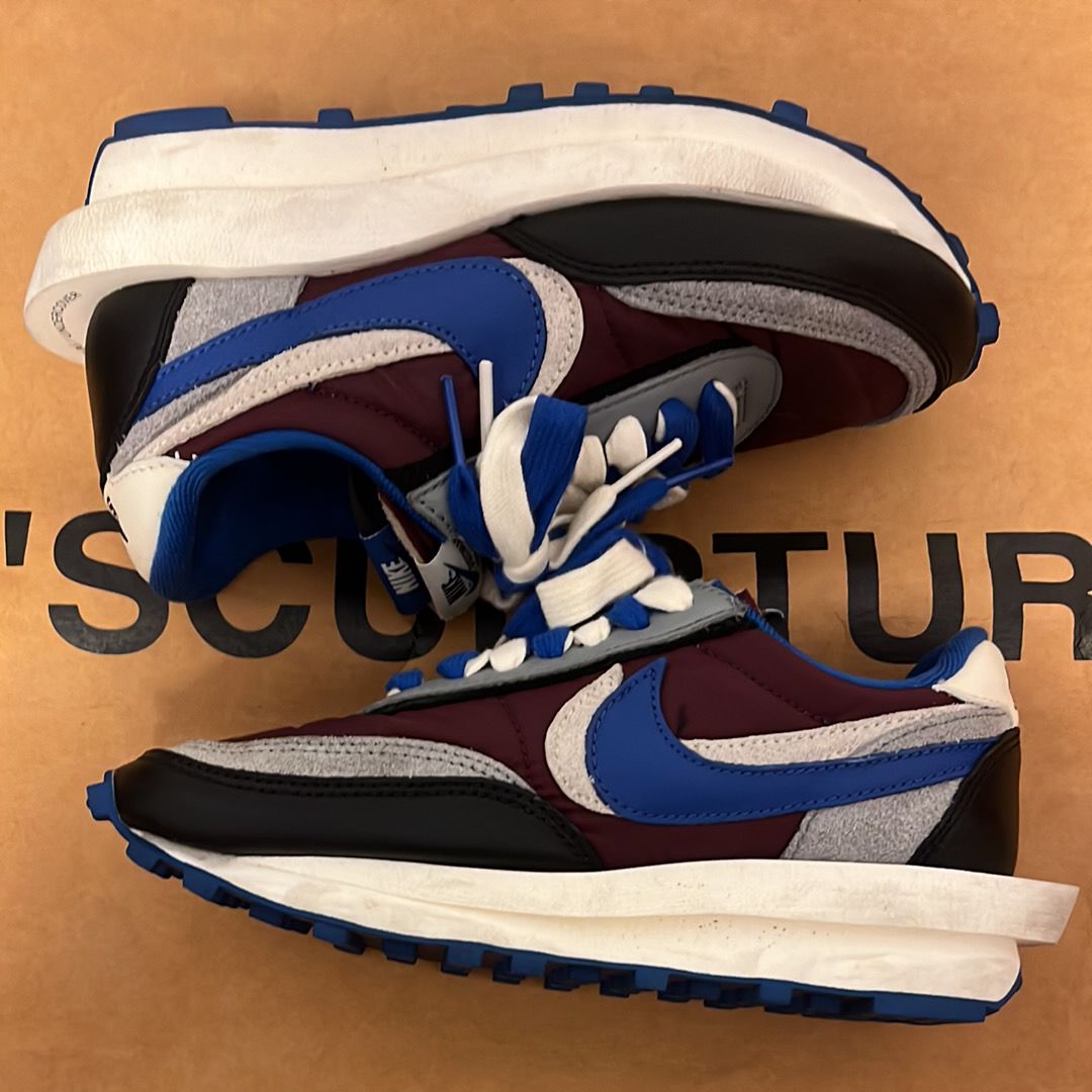 UNDERCOVER × sacai × Nike LD Waffle "Night Maroon/Pale Ivory-Ground Grey-Team Royal"