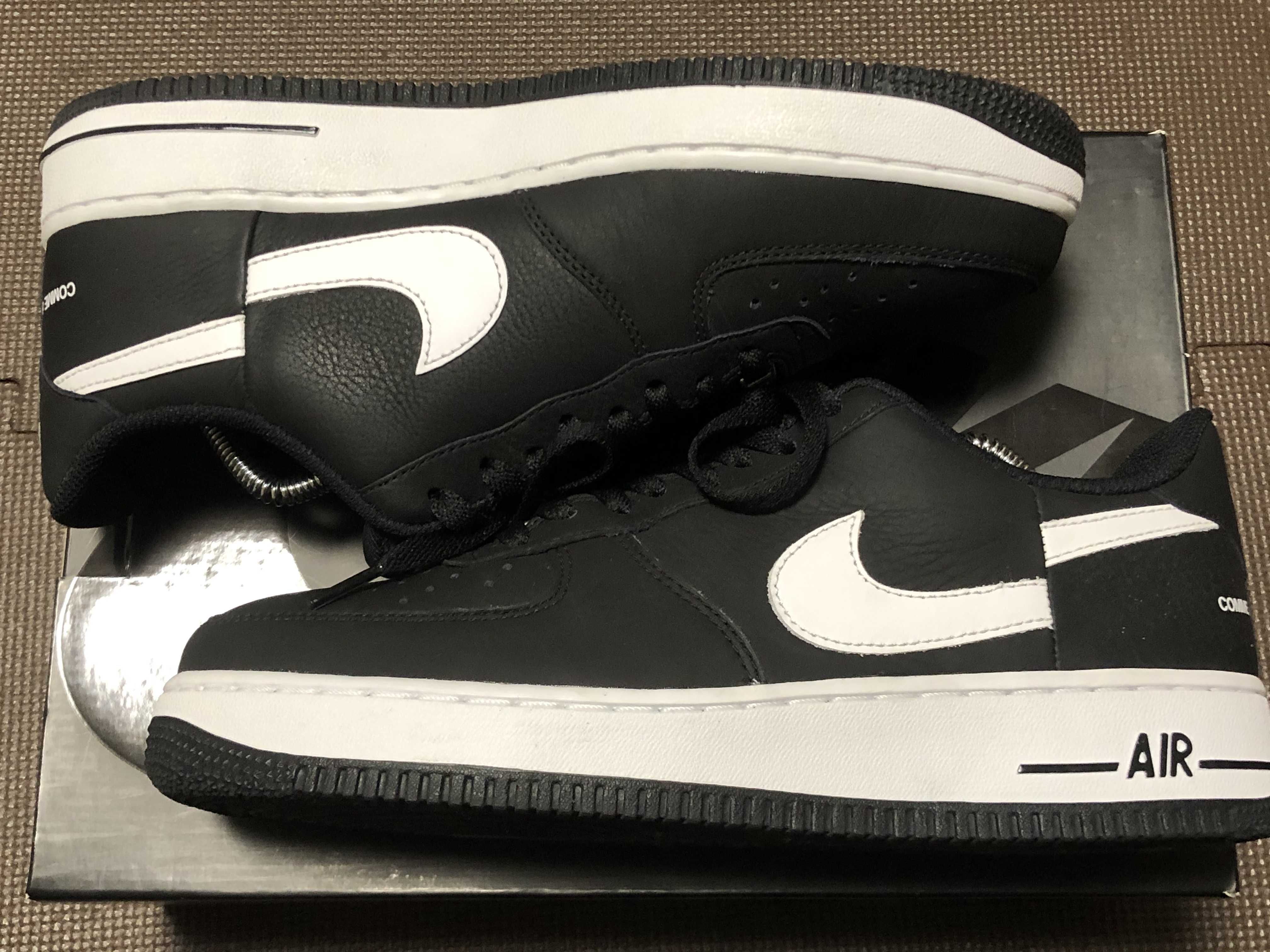 Supreme × COMME des GARCONS SHIRT × Nike Air Force 1 Low "Black/White" (2018)