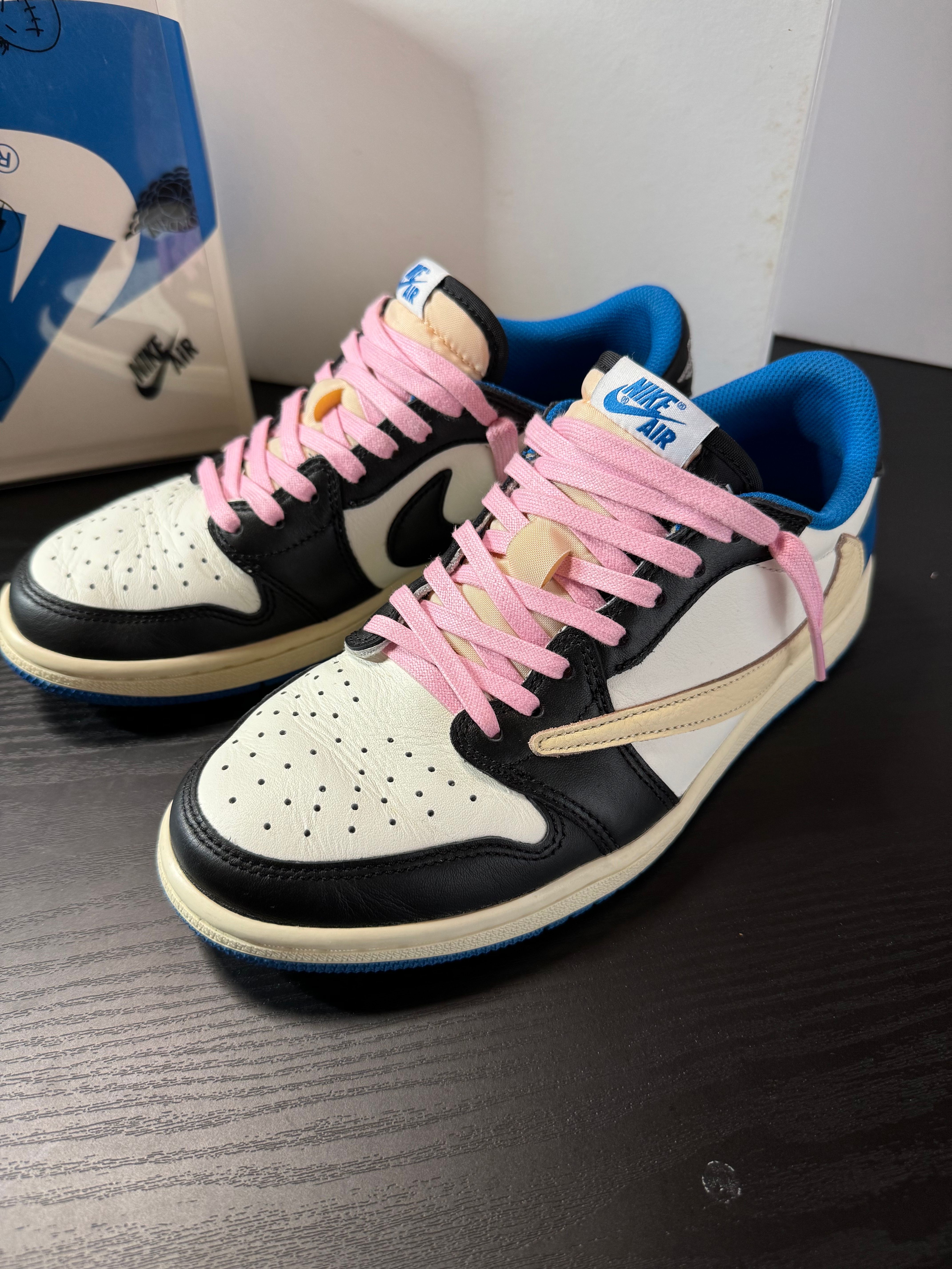 Travis Scott × fragment design × Nike Air Jordan 1 Low OG SP "Military Blue"