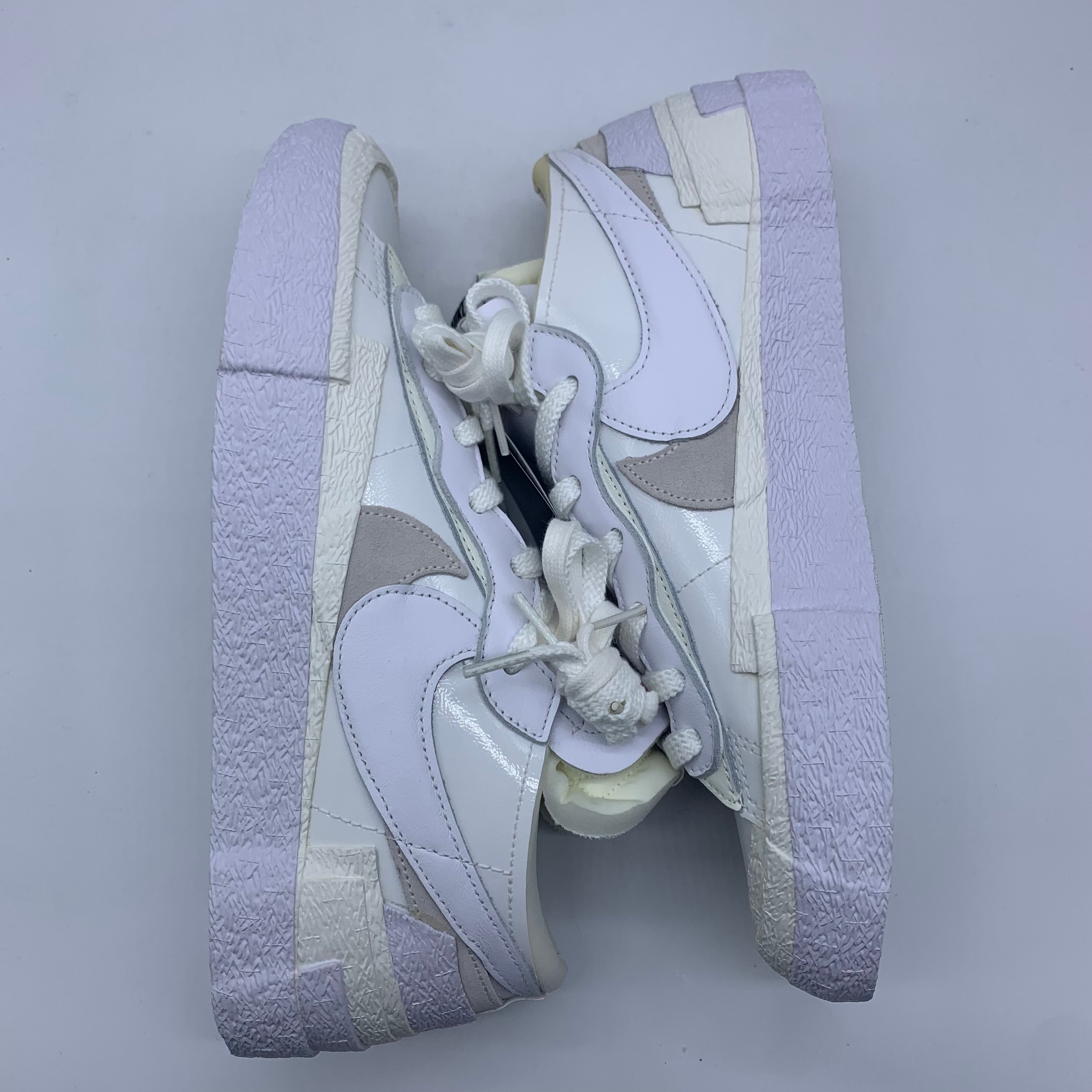 sacai × Nike Blazer Low "White Patent Leather"