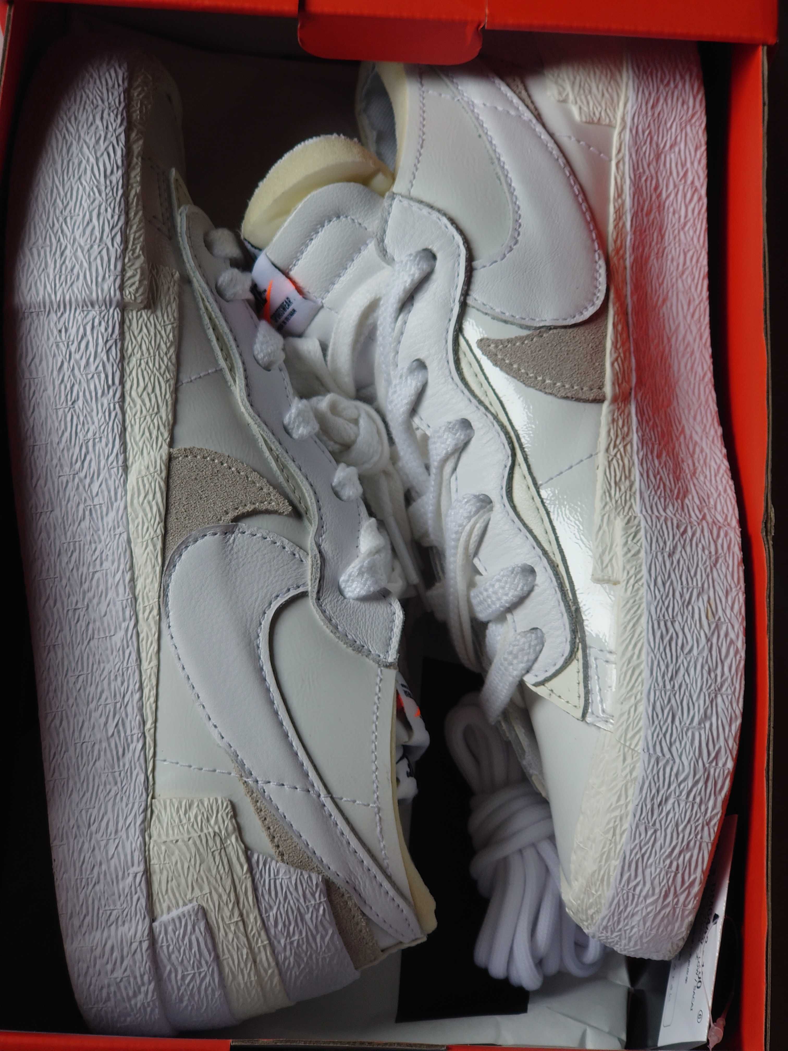 sacai × Nike Blazer Low "White Patent Leather"