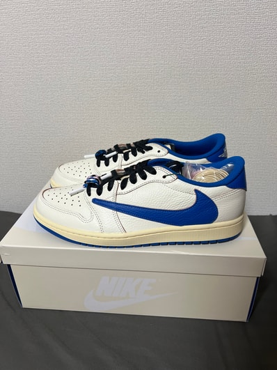 Travis Scott × fragment design × Nike Air Jordan 1 Low OG "Sail/Military Blue"