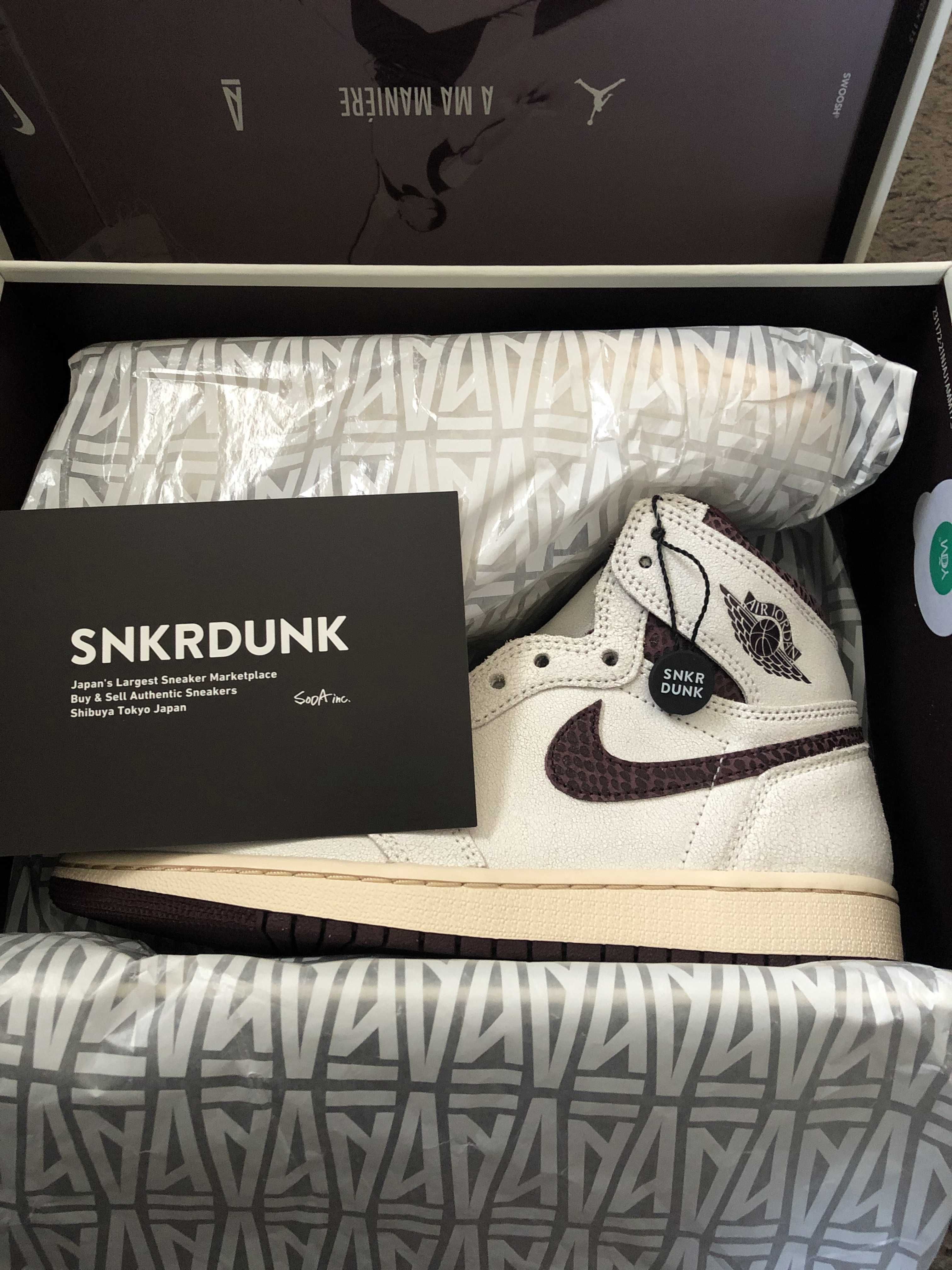A Ma Maniere × Nike Air Jordan 1 Retro High OG "Sail and Burgundy"