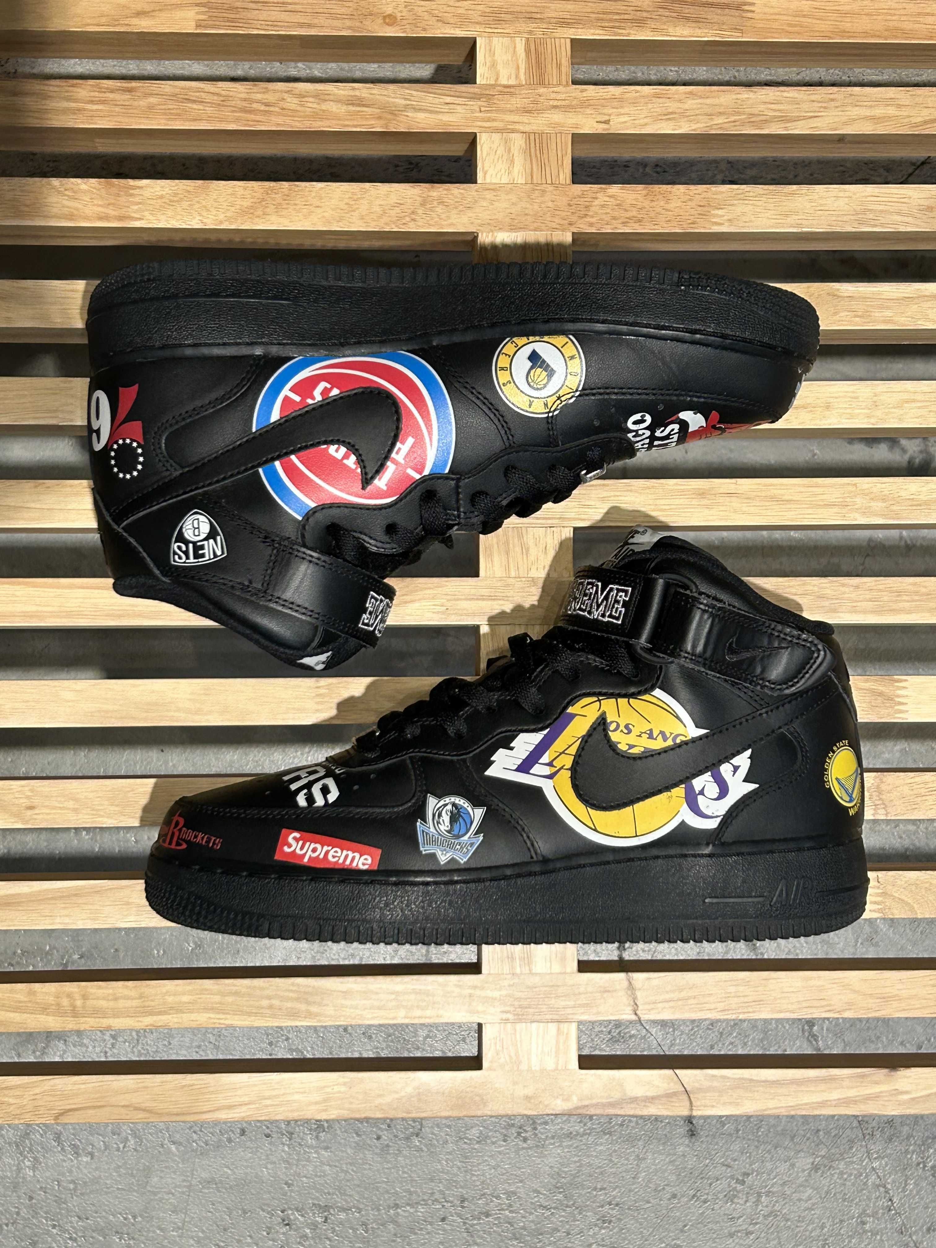 Supreme × NBA × Nike Air Force 1 Mid '07 "Black"