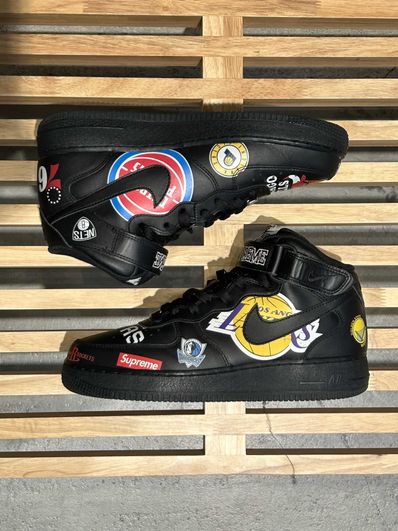 Supreme × NBA × Nike Air Force 1 Mid '07 "Black"
