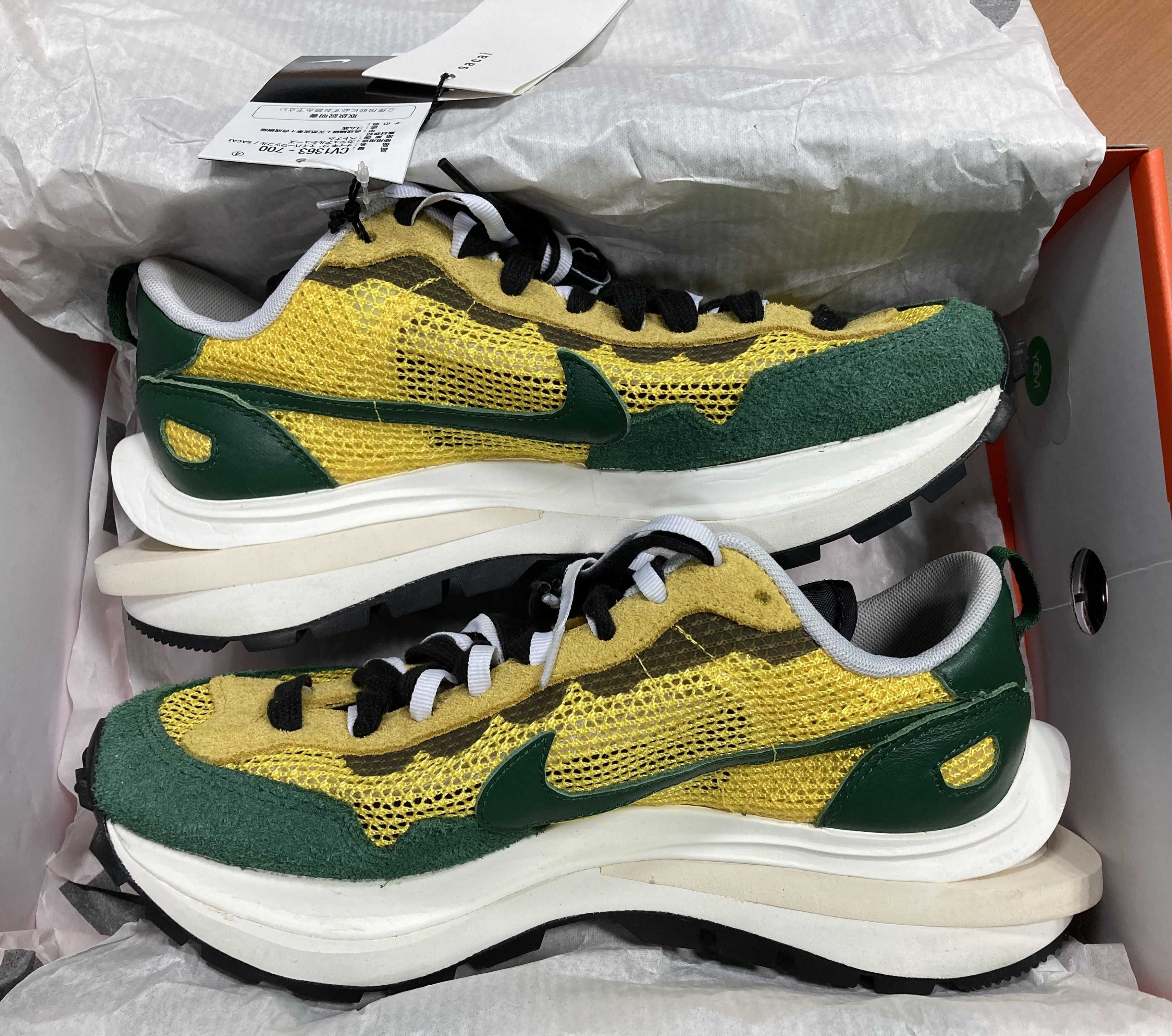 sacai × Nike Vapor Waffle "Tour Yellow/Stadium Green-Sail"
