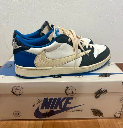 Travis Scott × fragment design × Nike Air Jordan 1 Low OG SP "Military Blue"