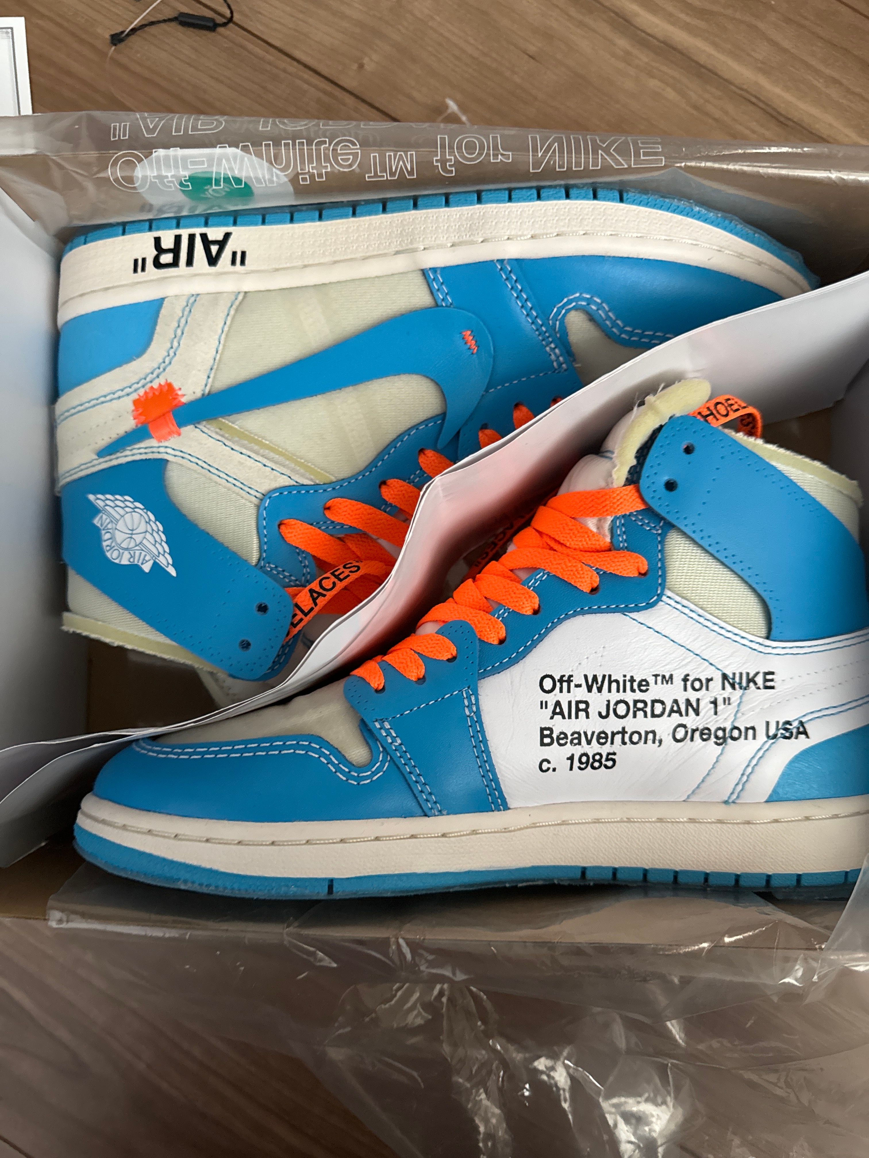 Off-White × Nike Air Jordan 1 High UNC "White/Dark Powder Blue"