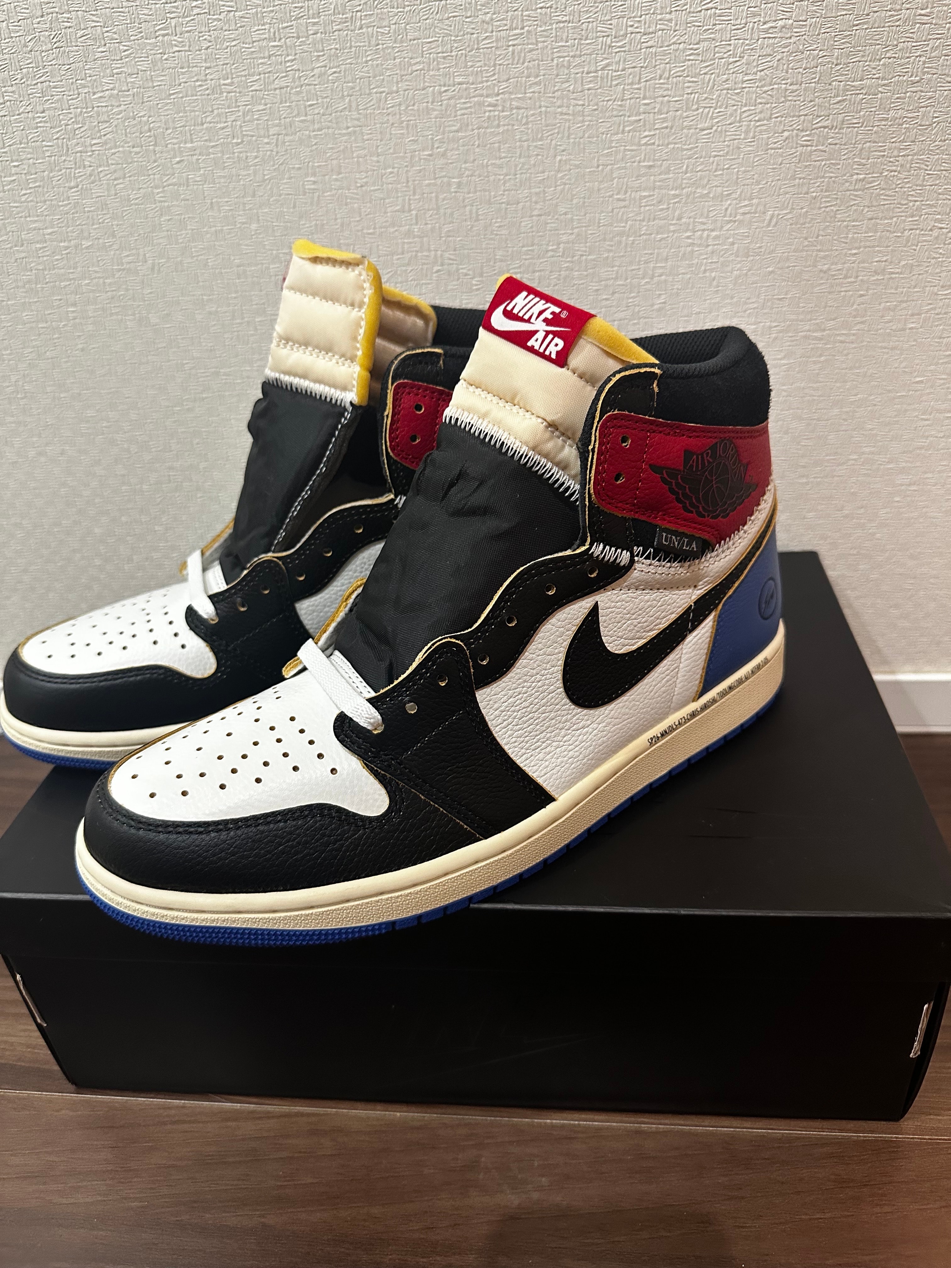 fragment design × UNION × Nike Air Jordan 1 High OG "Black/Varsity Red"