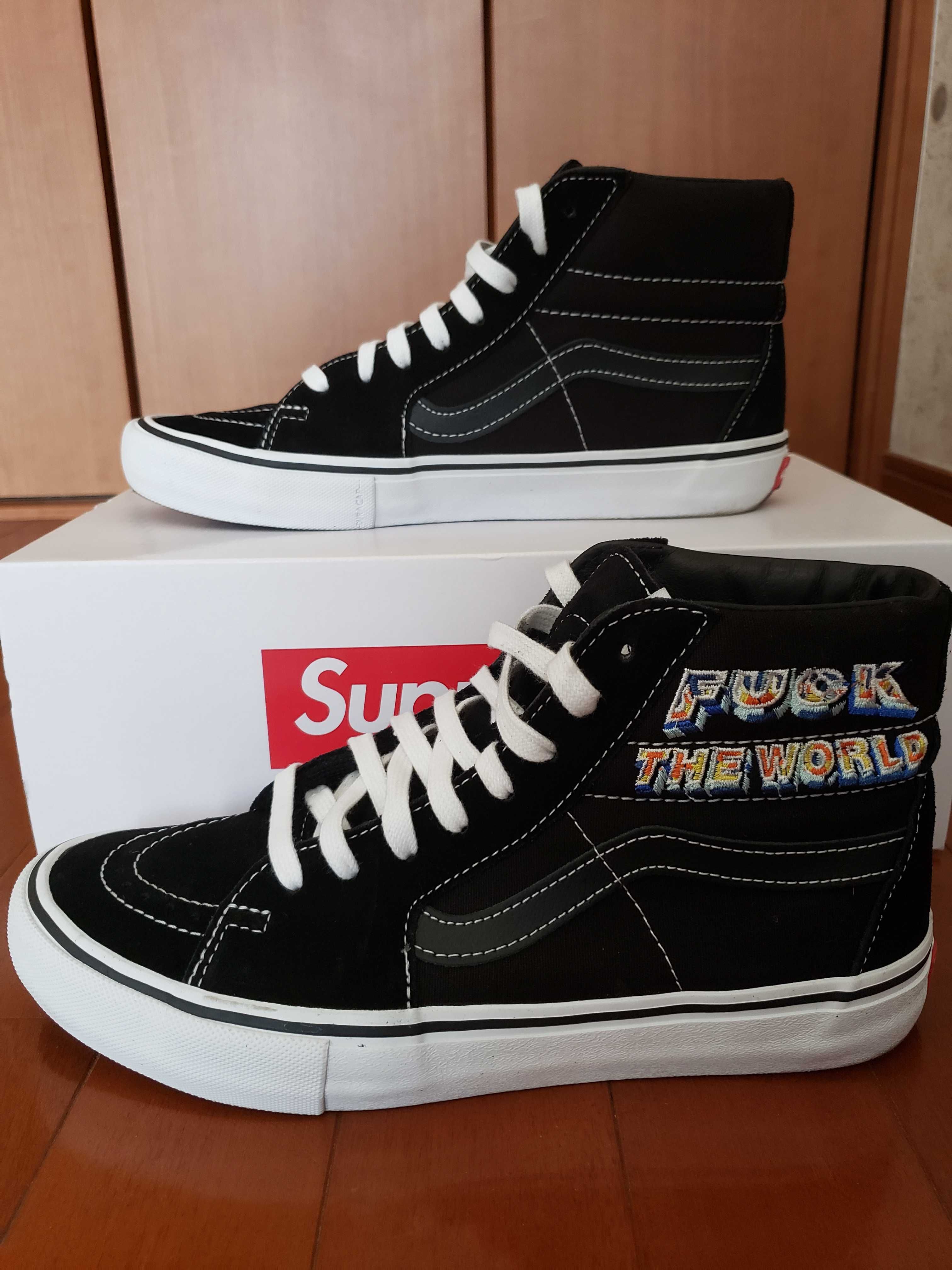 Supreme × Vans Fuck The World "Black"