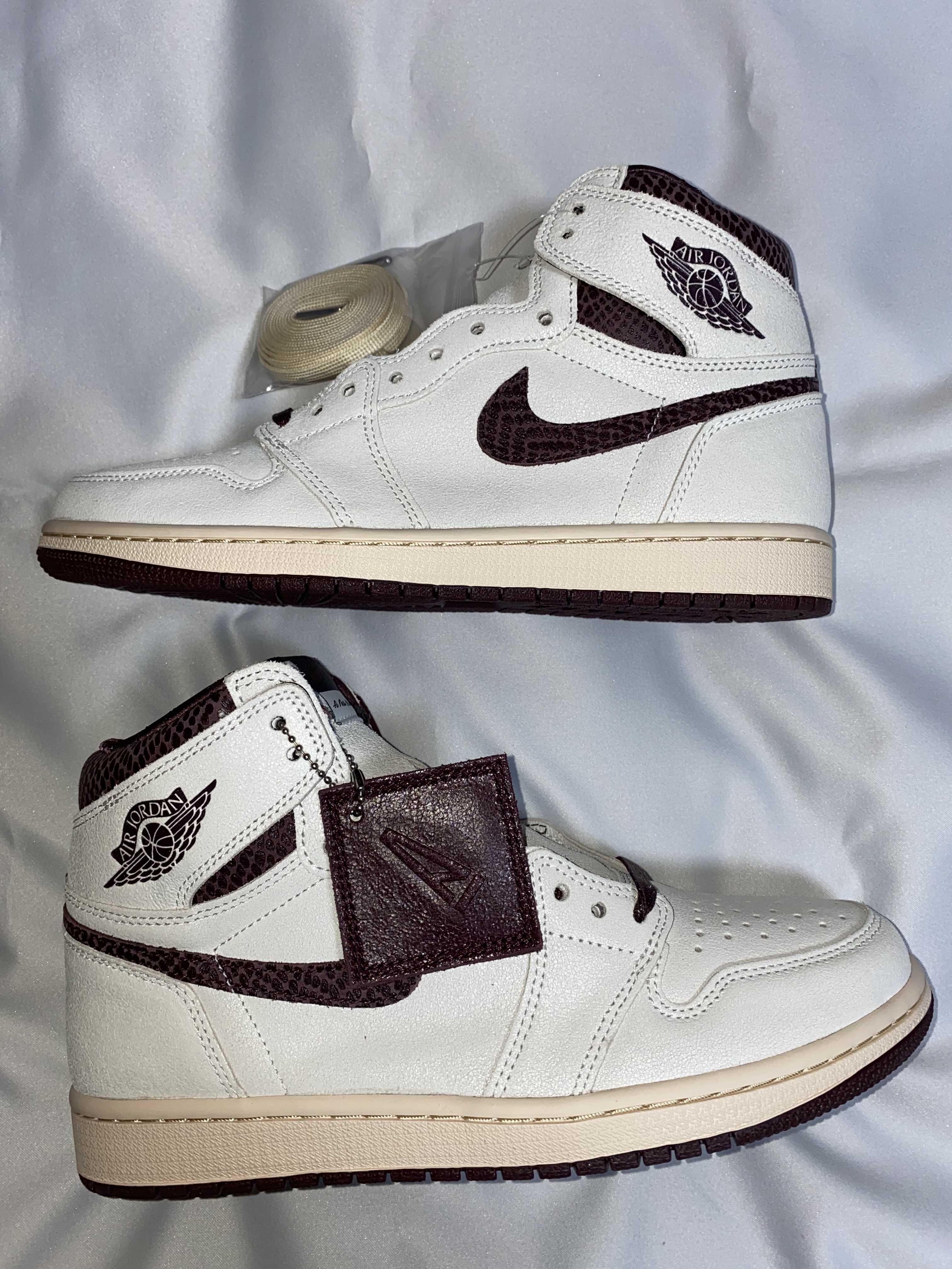 A Ma Maniere × Nike Air Jordan 1 Retro High OG "Sail and Burgundy"