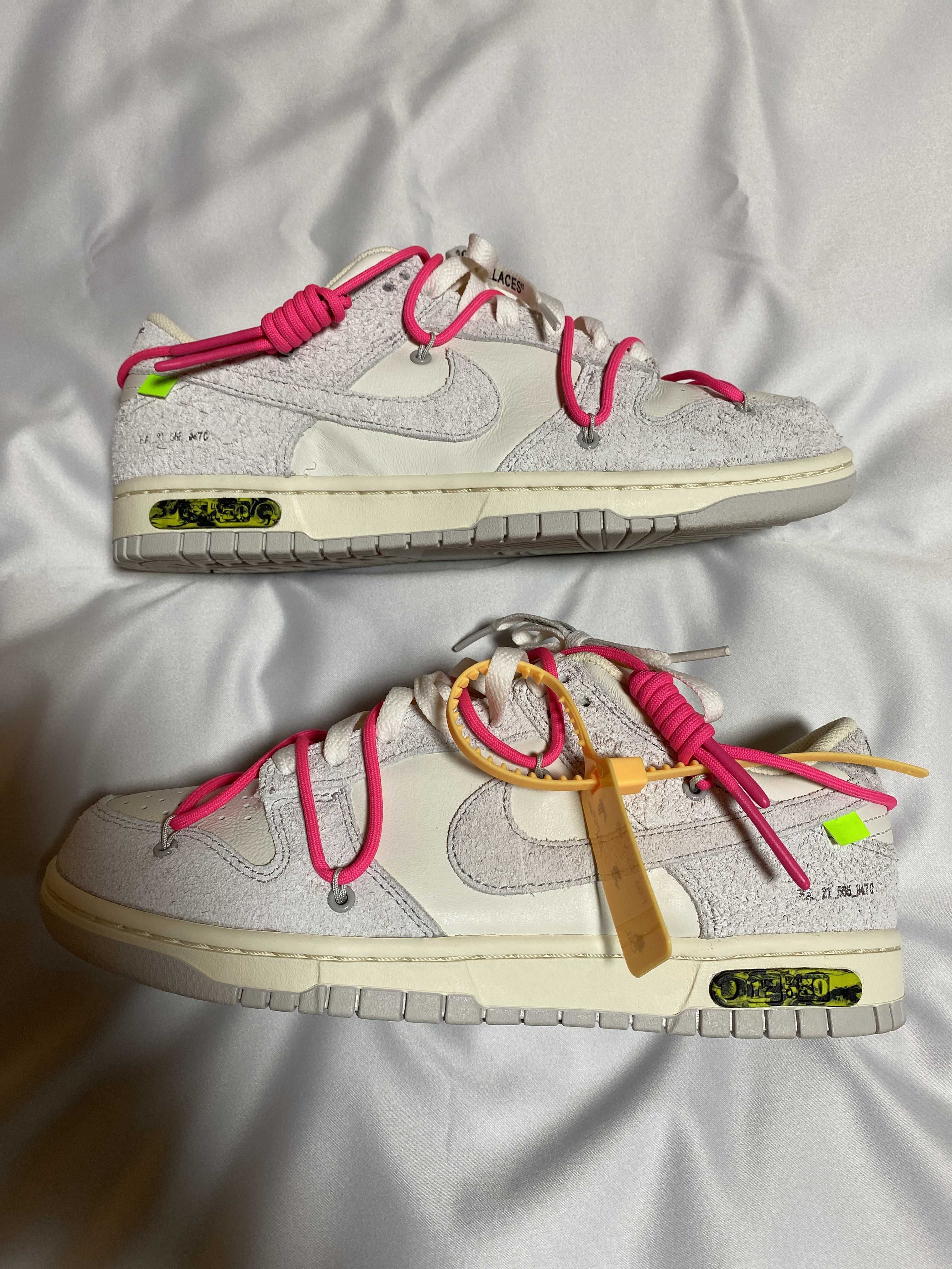 Off-White × Nike Dunk Low "Sail/Neutral Gray/Hyper Pink"