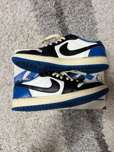 Travis Scott × fragment design × Nike Air Jordan 1 Low OG SP "Military Blue"