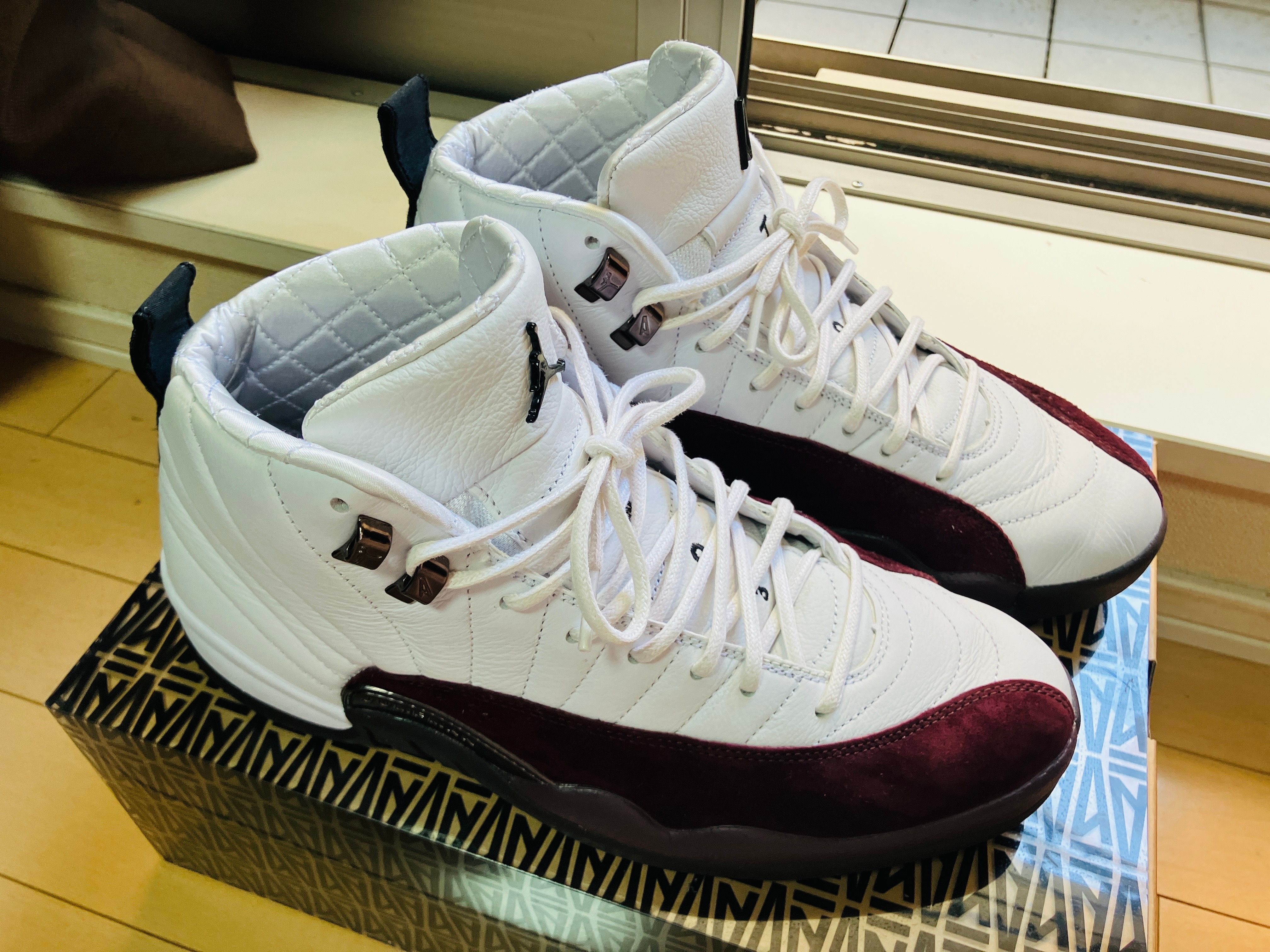 A Ma Maniere × Nike Women's Air Jordan 12 "White and Burgundy Crush"