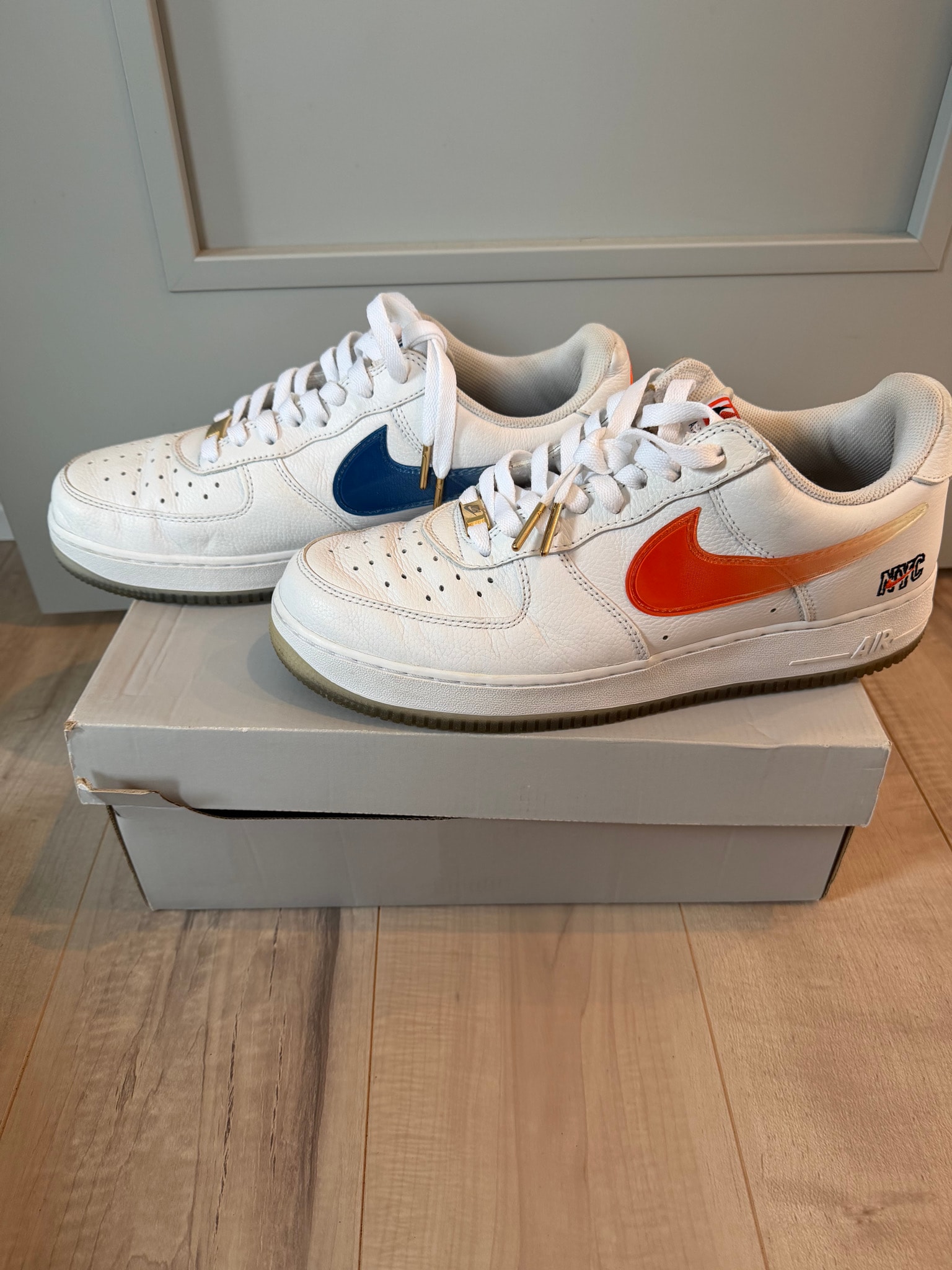 KITH × Nike Air Force 1 Low "White/Rush Blue/White/Brilliant Orange"