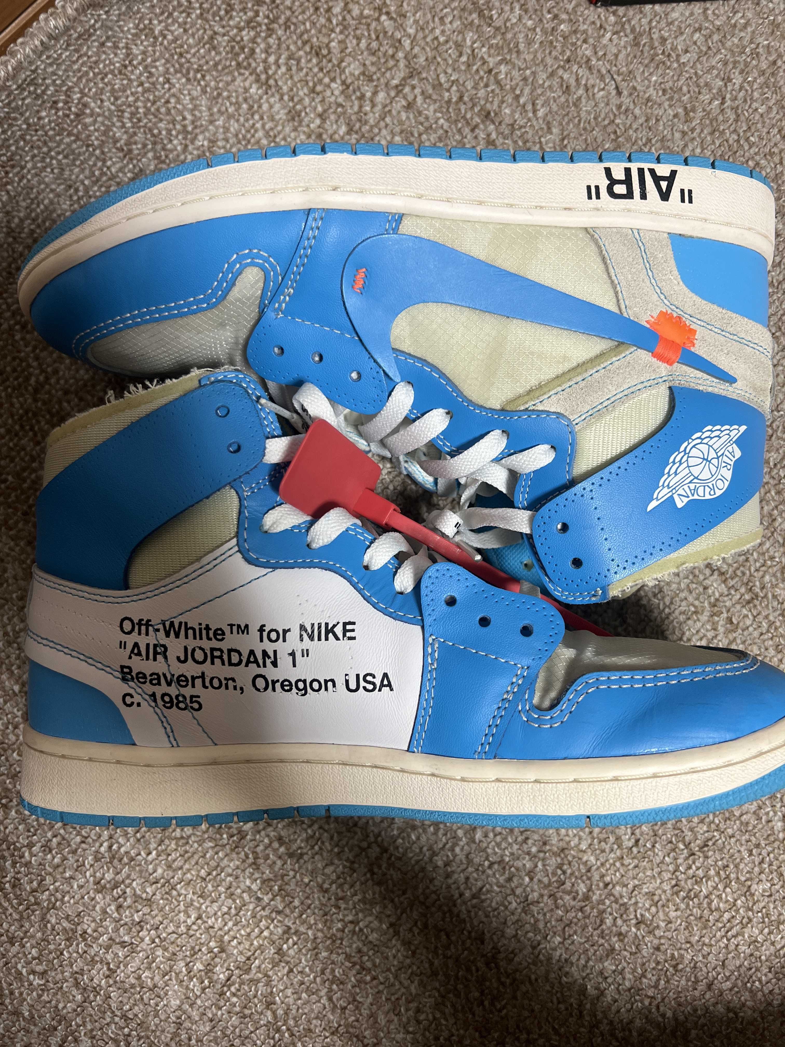 Off-White × Nike Air Jordan 1 High UNC "White/Dark Powder Blue"