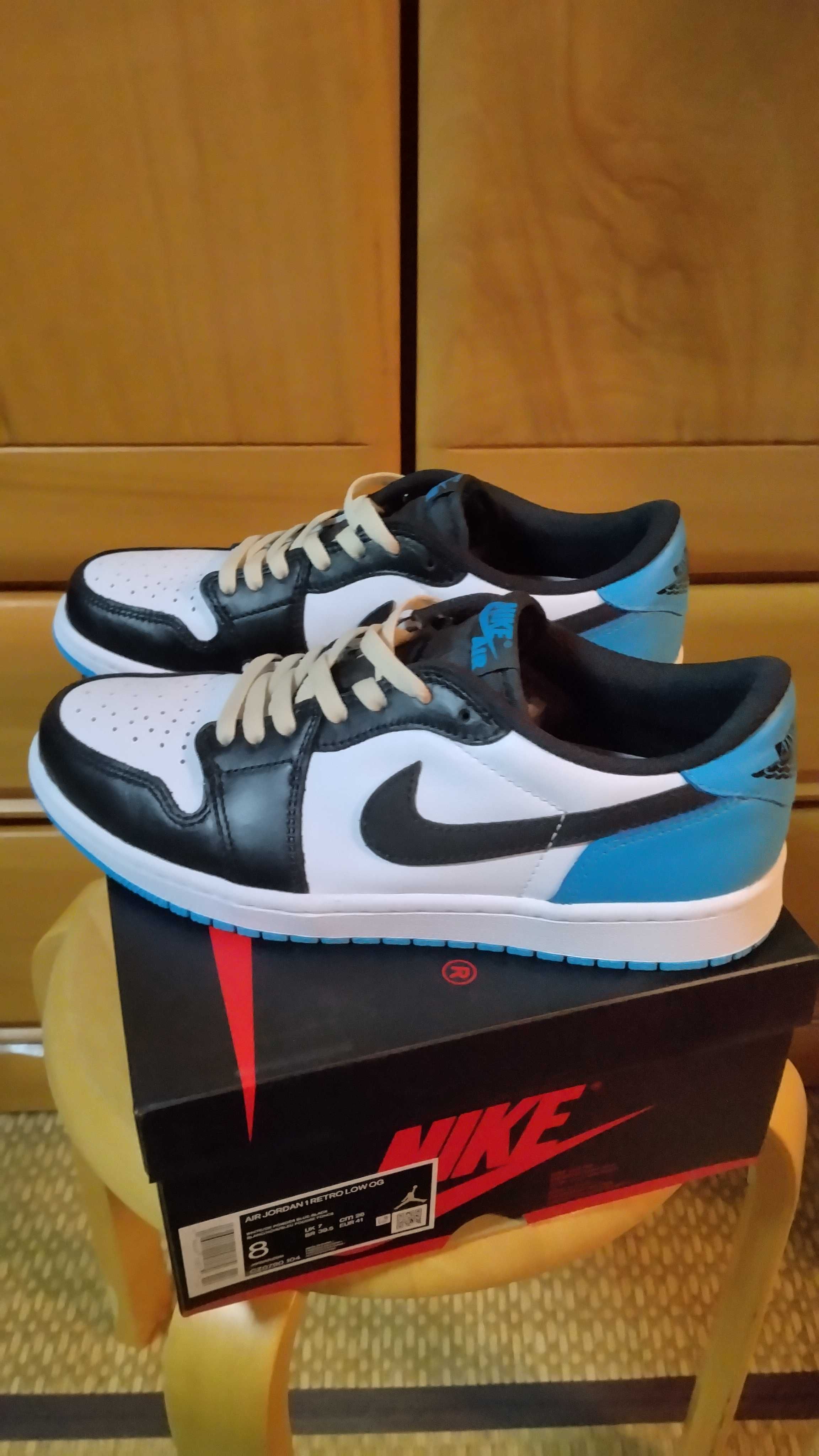 Nike Air Jordan 1 Low OG "Black and Dark Powder Blue/UNC"