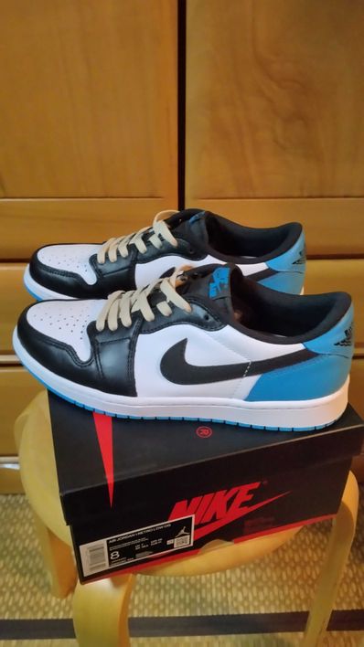 Nike Air Jordan 1 Low OG "Black and Dark Powder Blue/UNC"
