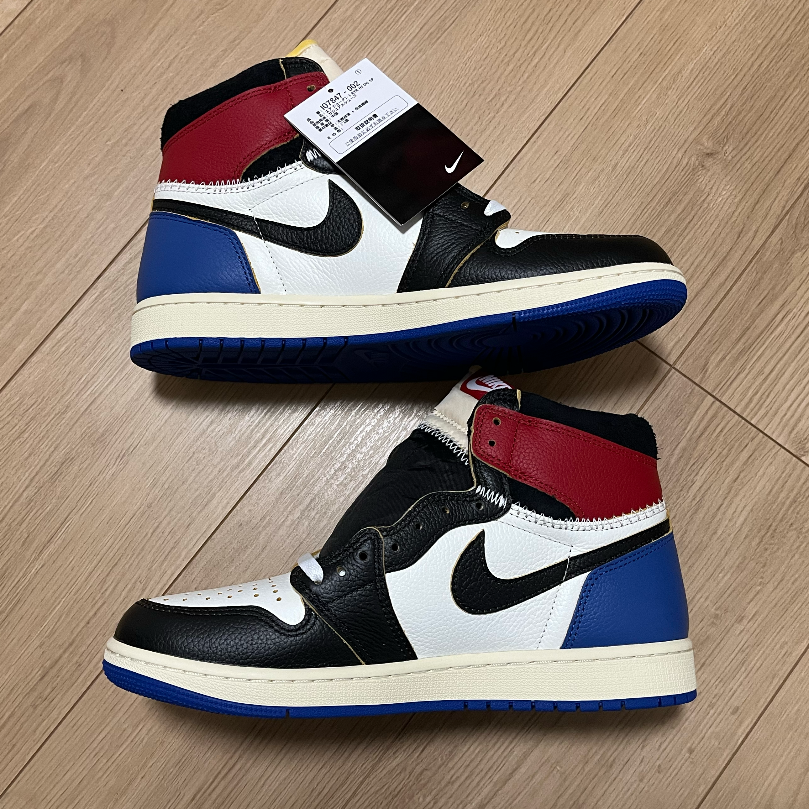 fragment design × UNION × Nike Air Jordan 1 High OG "Black/Varsity Red"