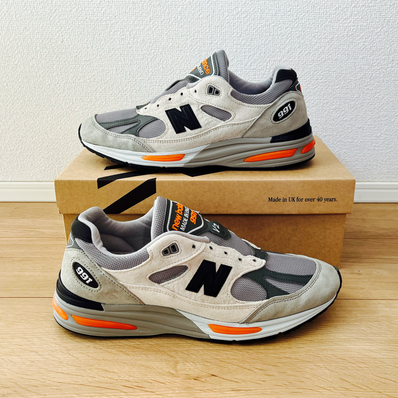 New Balance 991V2 "Pelican/Abbey Stone/Persimmon Orange"